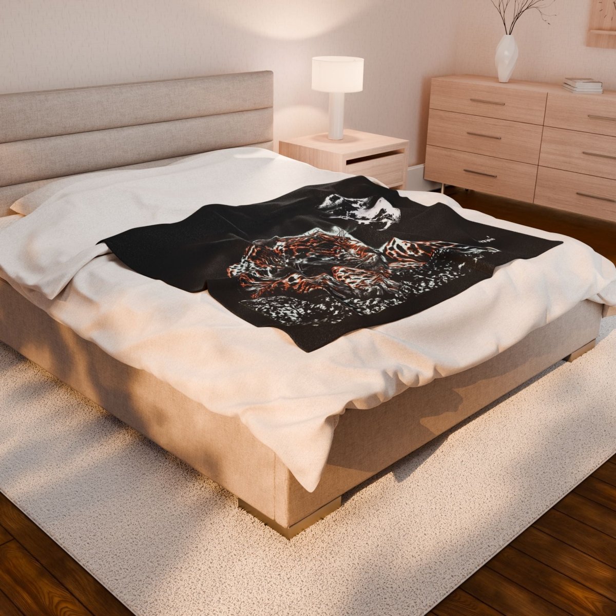 Cozy Velveteen Plush Blanket with Moonlit Jaguar Design - Perfect for Pet Lovers - Curran Artworks