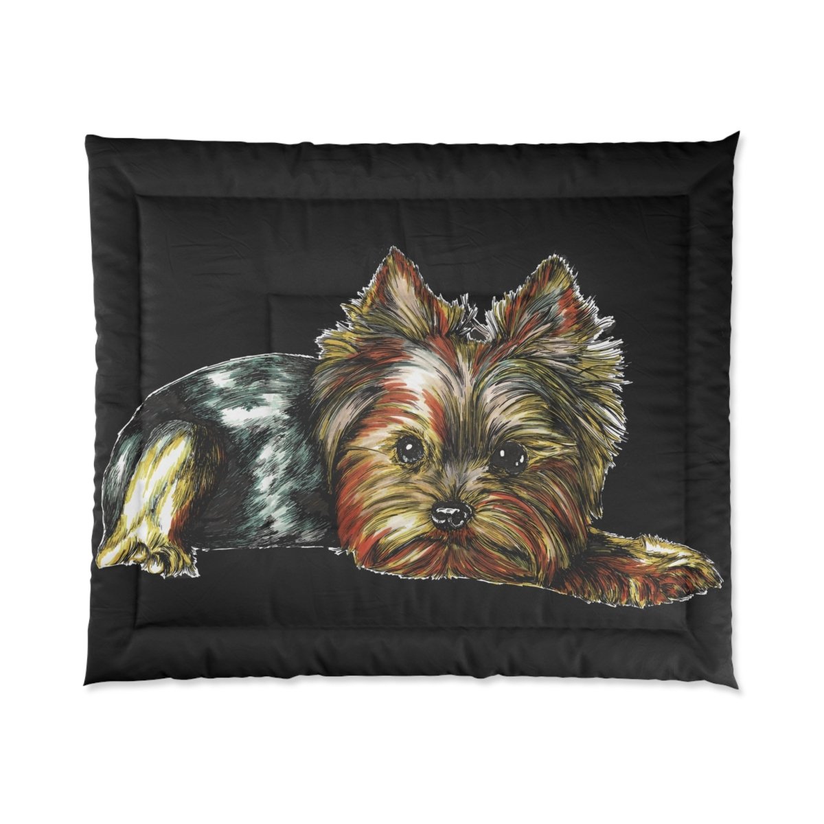 Cozy Yorkie Comforter - Perfect for Dog Lovers & Home Decor - Curran Artworks