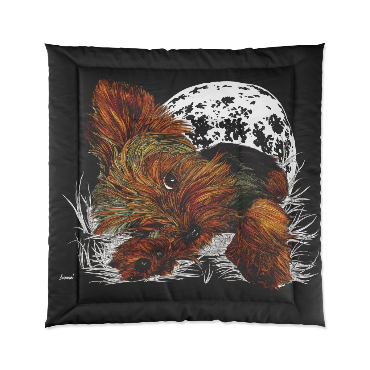 Cozy Yorkie Terrier Comforter - Stylish Pet - Themed Bedding for Dog Lovers - Curran Artworks