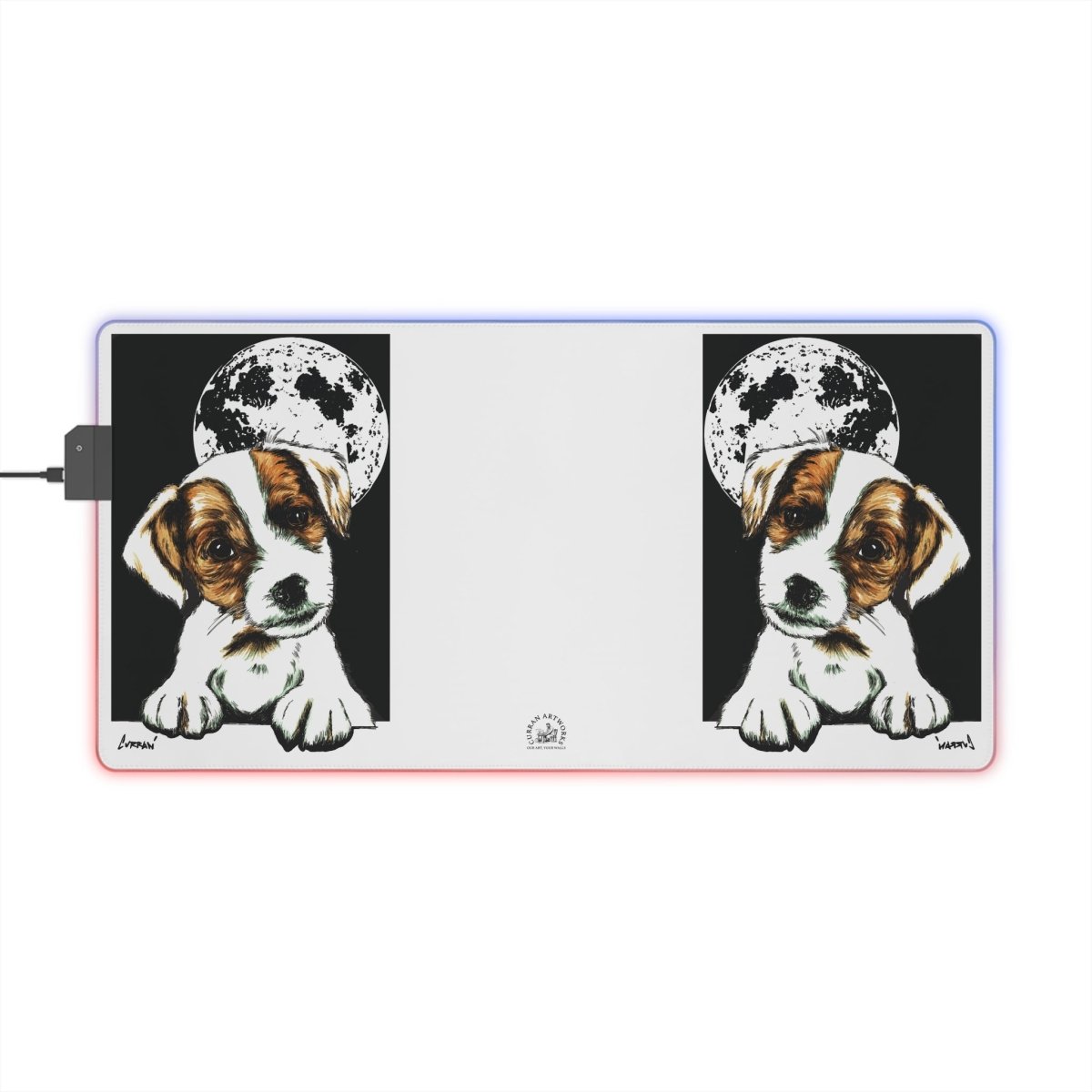 Cute Beagle Puppy LED Gaming Mouse Pad - RGB Backlit Design - Curran Artworks