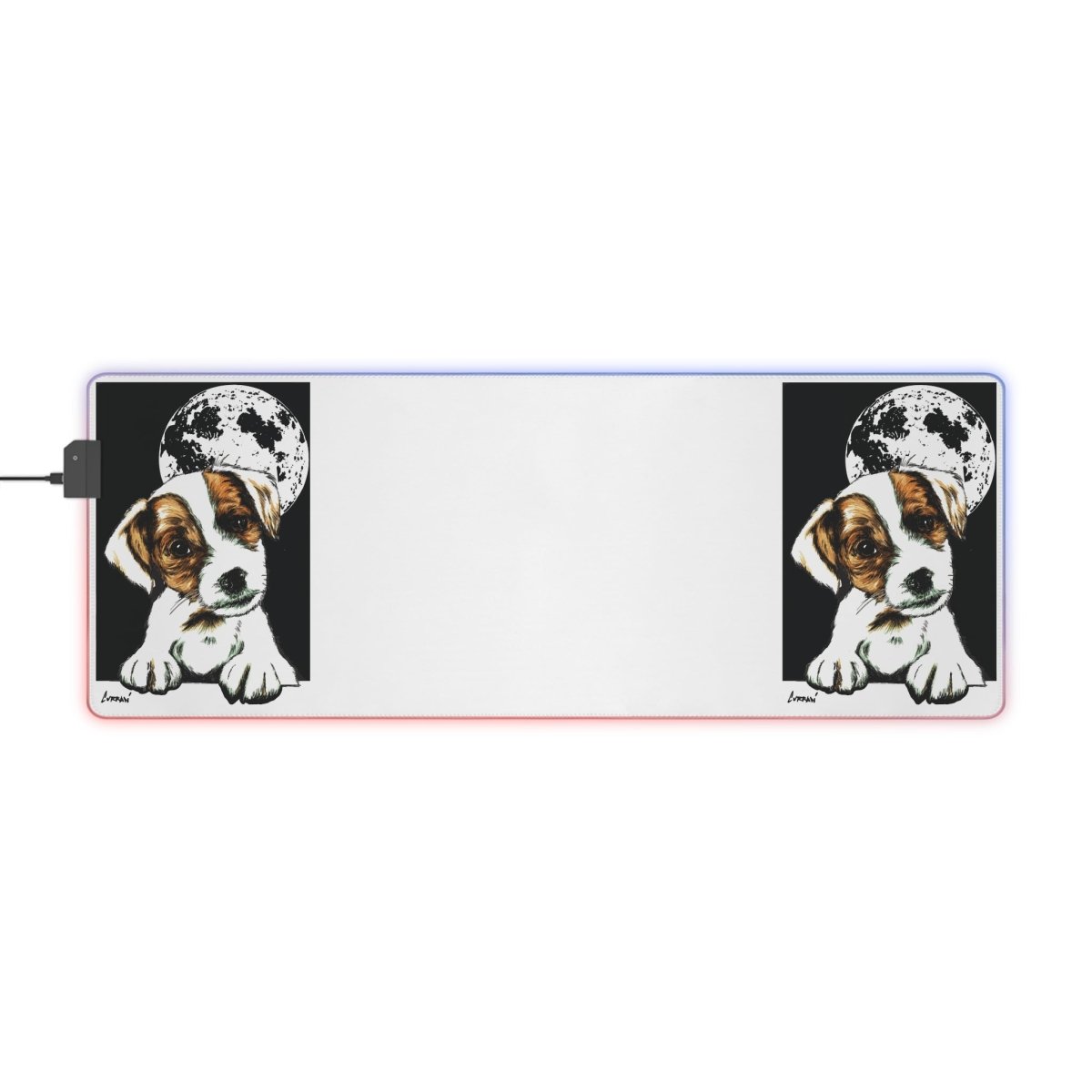 Cute Beagle Puppy LED Gaming Mouse Pad - RGB Backlit Design - Curran Artworks
