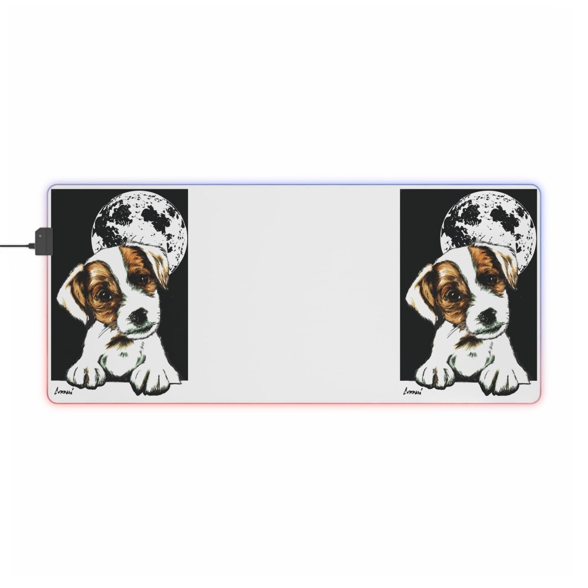 Cute Beagle Puppy LED Gaming Mouse Pad - RGB Backlit Design - Curran Artworks