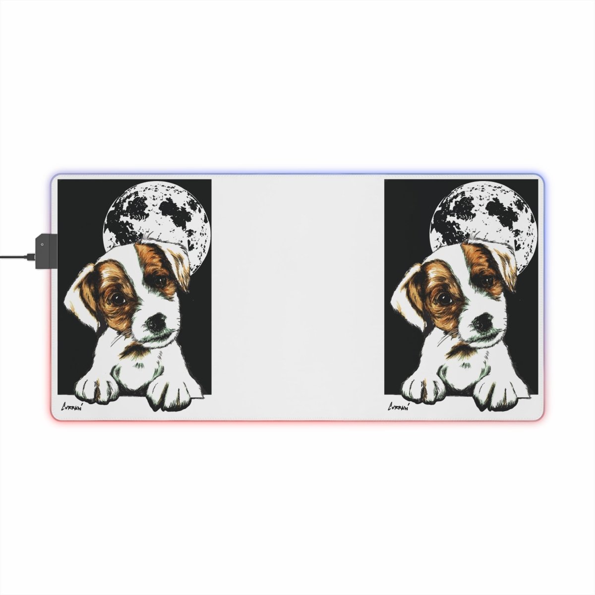 Cute Beagle Puppy LED Gaming Mouse Pad - RGB Backlit Design - Curran Artworks