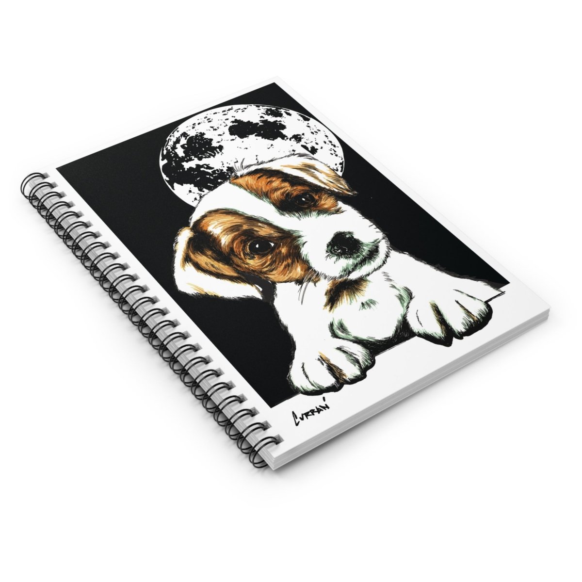 Cute Beagle Puppy Spiral Notebook - Ruled Lines for Pet Lovers - Curran Artworks