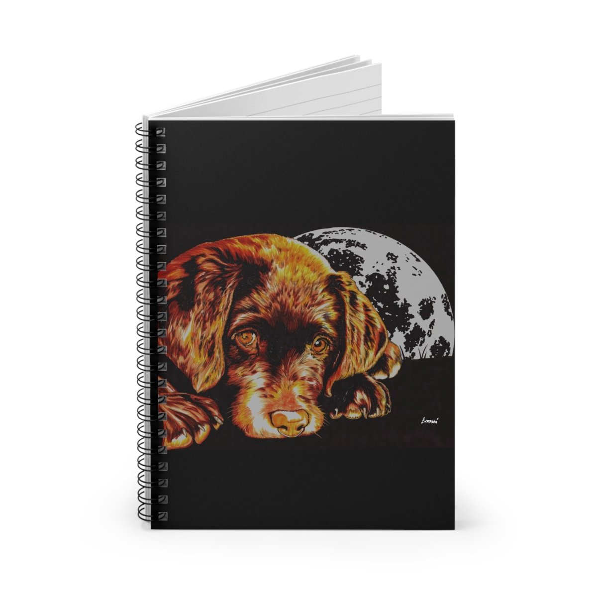 Cute Chocolate Lab Puppy Spiral Notebook - Curran Artworks