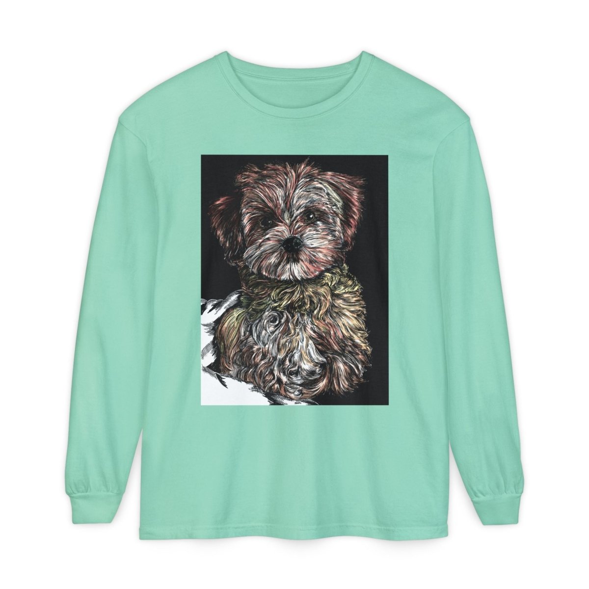 Cute Dog Art Long Sleeve T-Shirt for Pet Lovers - Curran Artworks