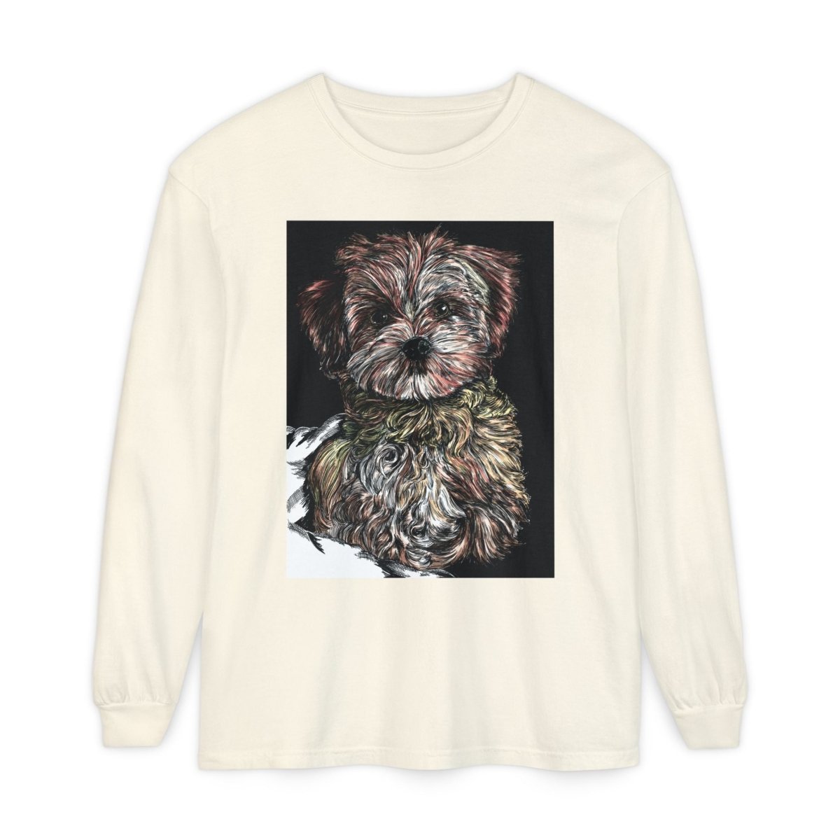 Cute Dog Art Long Sleeve T-Shirt for Pet Lovers - Curran Artworks