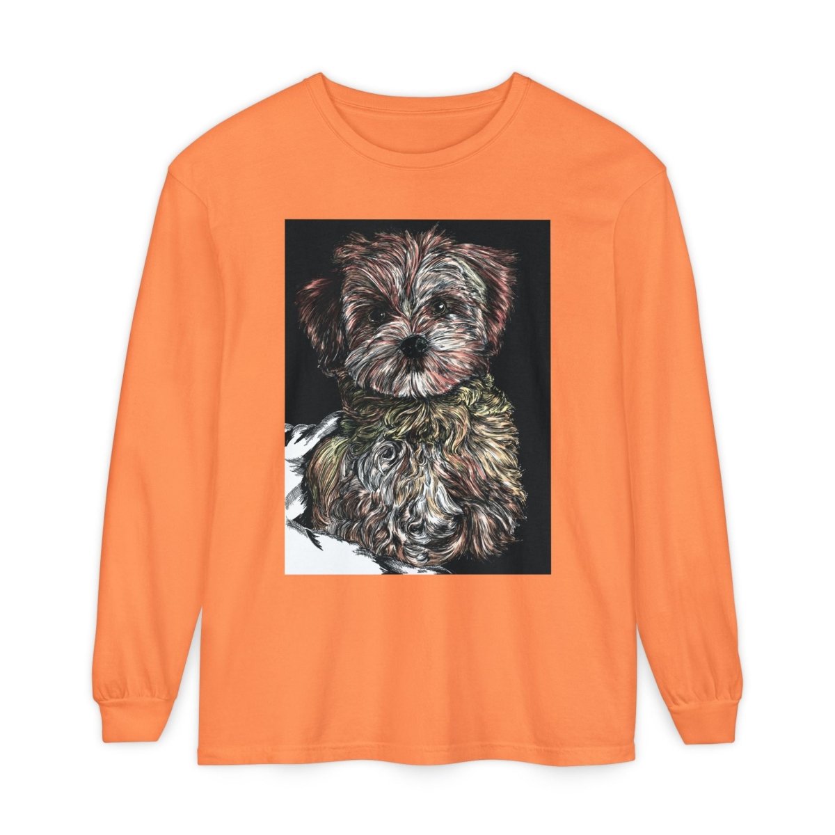 Cute Dog Art Long Sleeve T-Shirt for Pet Lovers - Curran Artworks
