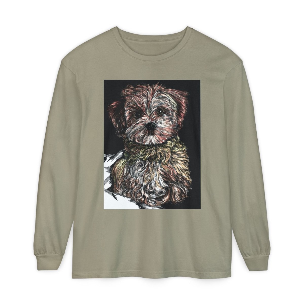 Cute Dog Art Long Sleeve T-Shirt for Pet Lovers - Curran Artworks