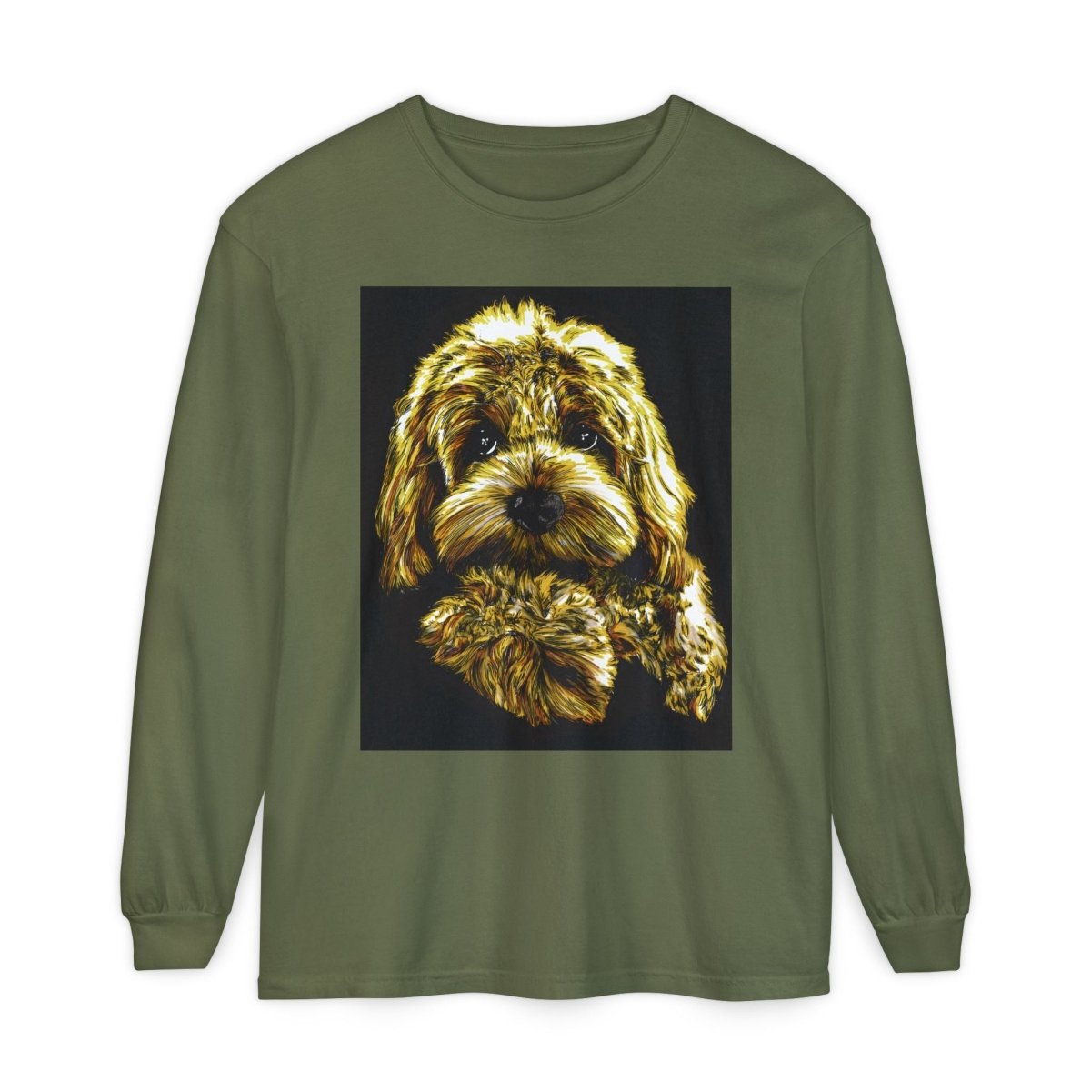 Cute Dog Art Long Sleeve T-Shirt - Unisex Dog Lover Gift - Curran Artworks