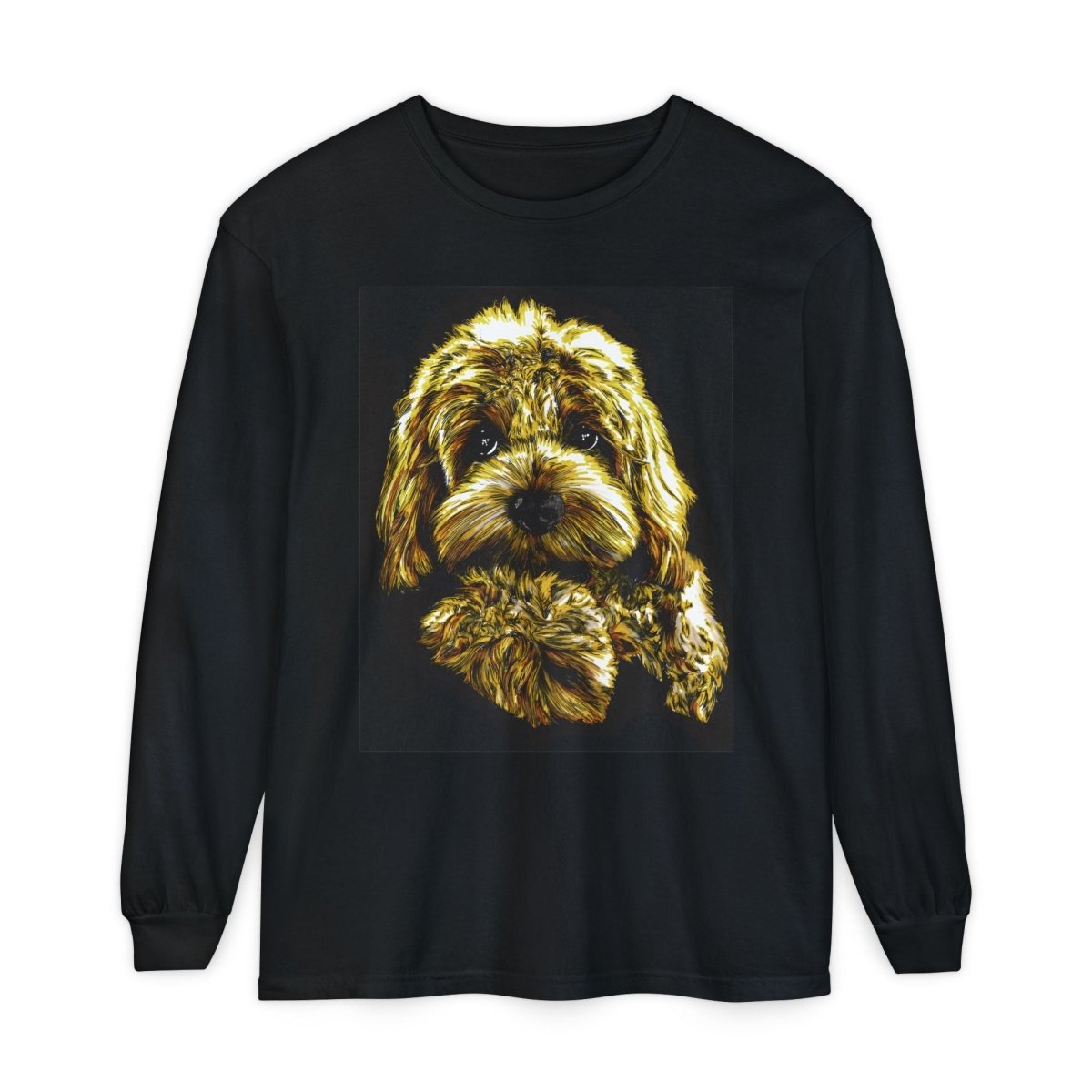 Cute Dog Art Long Sleeve T-Shirt - Unisex Dog Lover Gift - Curran Artworks