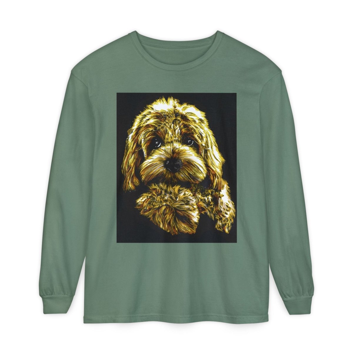 Cute Dog Art Long Sleeve T-Shirt - Unisex Dog Lover Gift - Curran Artworks