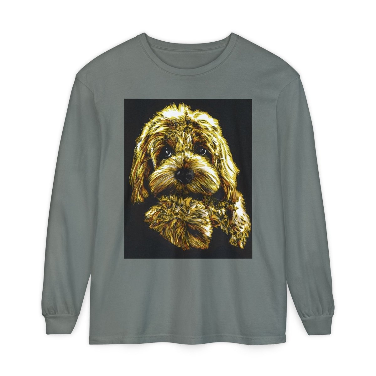 Cute Dog Art Long Sleeve T-Shirt - Unisex Dog Lover Gift - Curran Artworks
