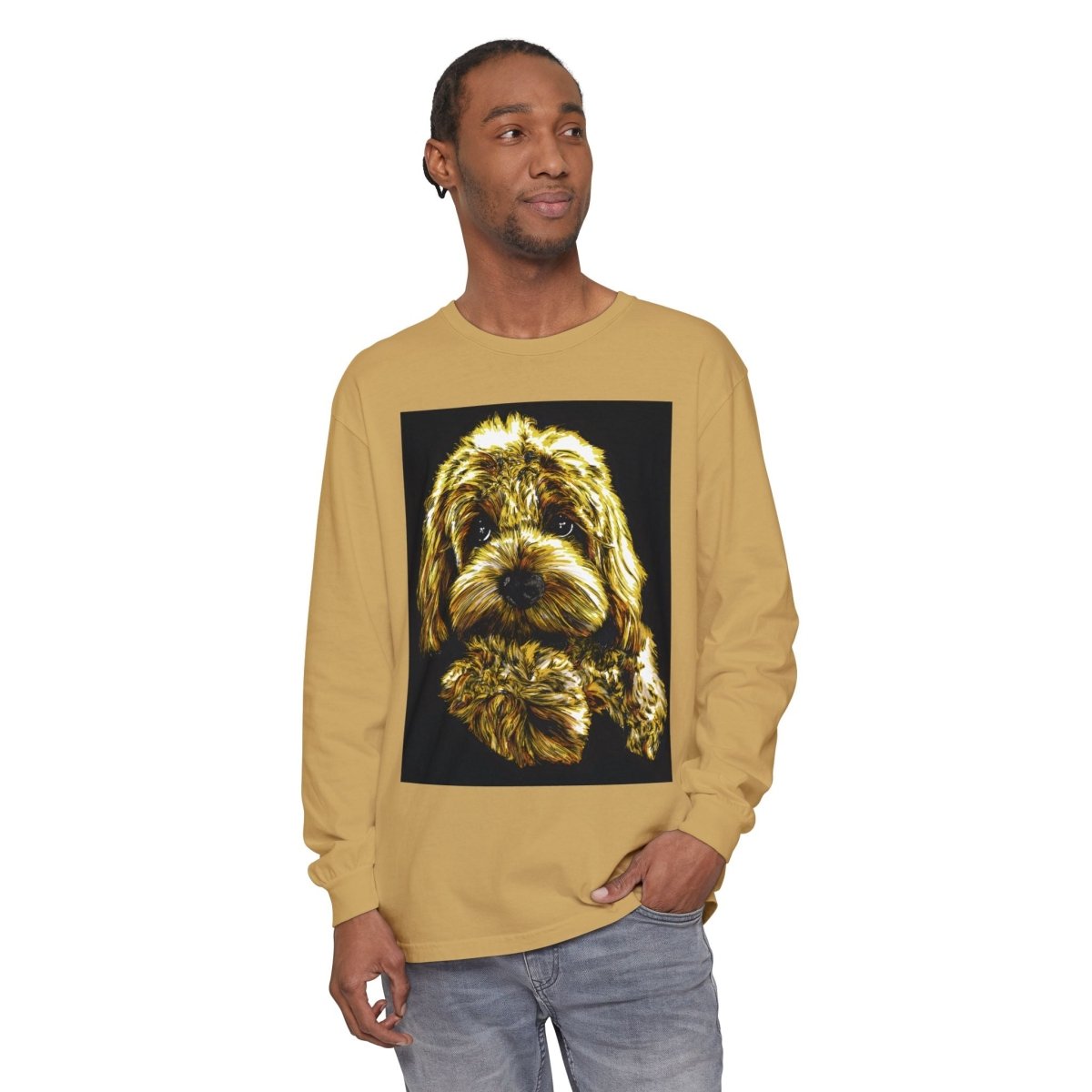 Cute Dog Art Long Sleeve T-Shirt - Unisex Dog Lover Gift - Curran Artworks