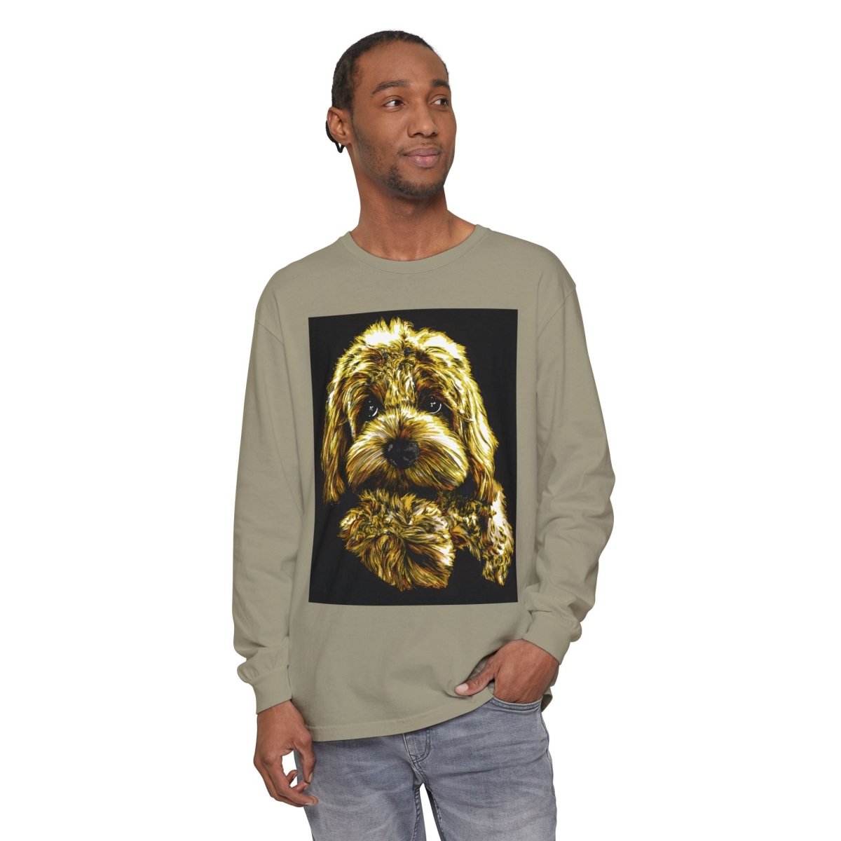 Cute Dog Art Long Sleeve T-Shirt - Unisex Dog Lover Gift - Curran Artworks
