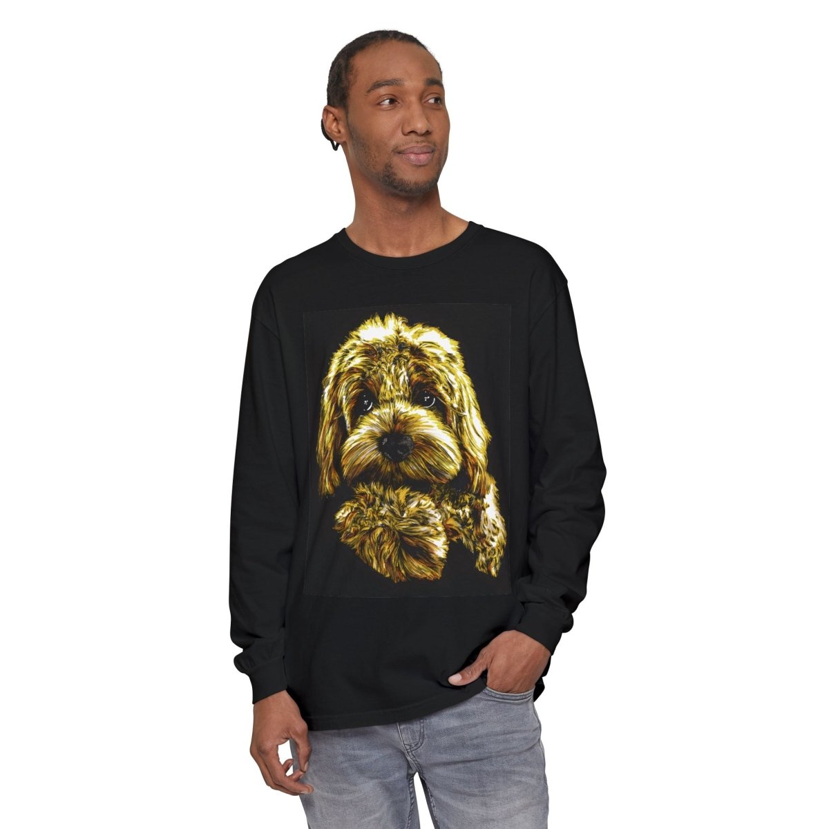Cute Dog Art Long Sleeve T-Shirt - Unisex Dog Lover Gift - Curran Artworks