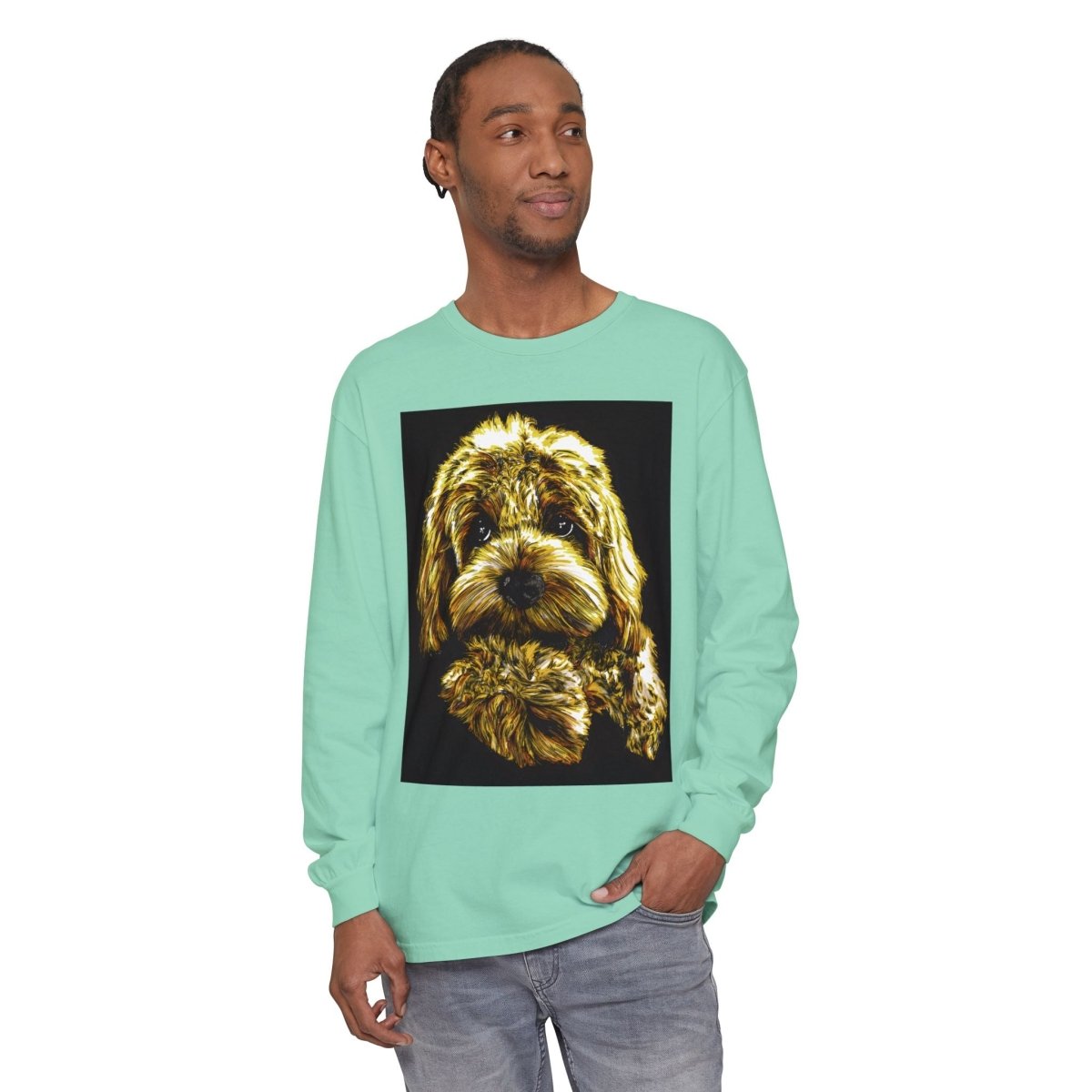 Cute Dog Art Long Sleeve T-Shirt - Unisex Dog Lover Gift - Curran Artworks