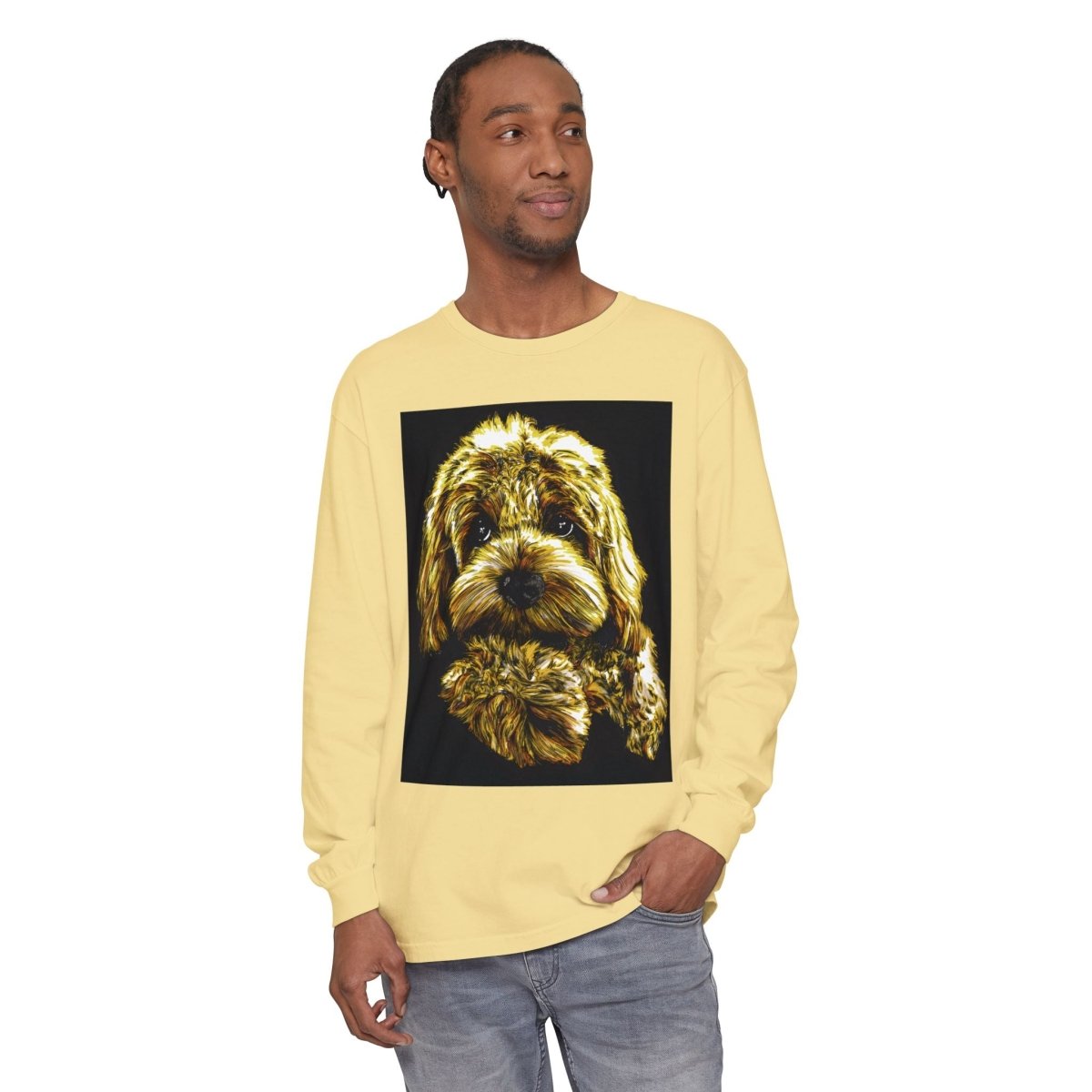 Cute Dog Art Long Sleeve T-Shirt - Unisex Dog Lover Gift - Curran Artworks
