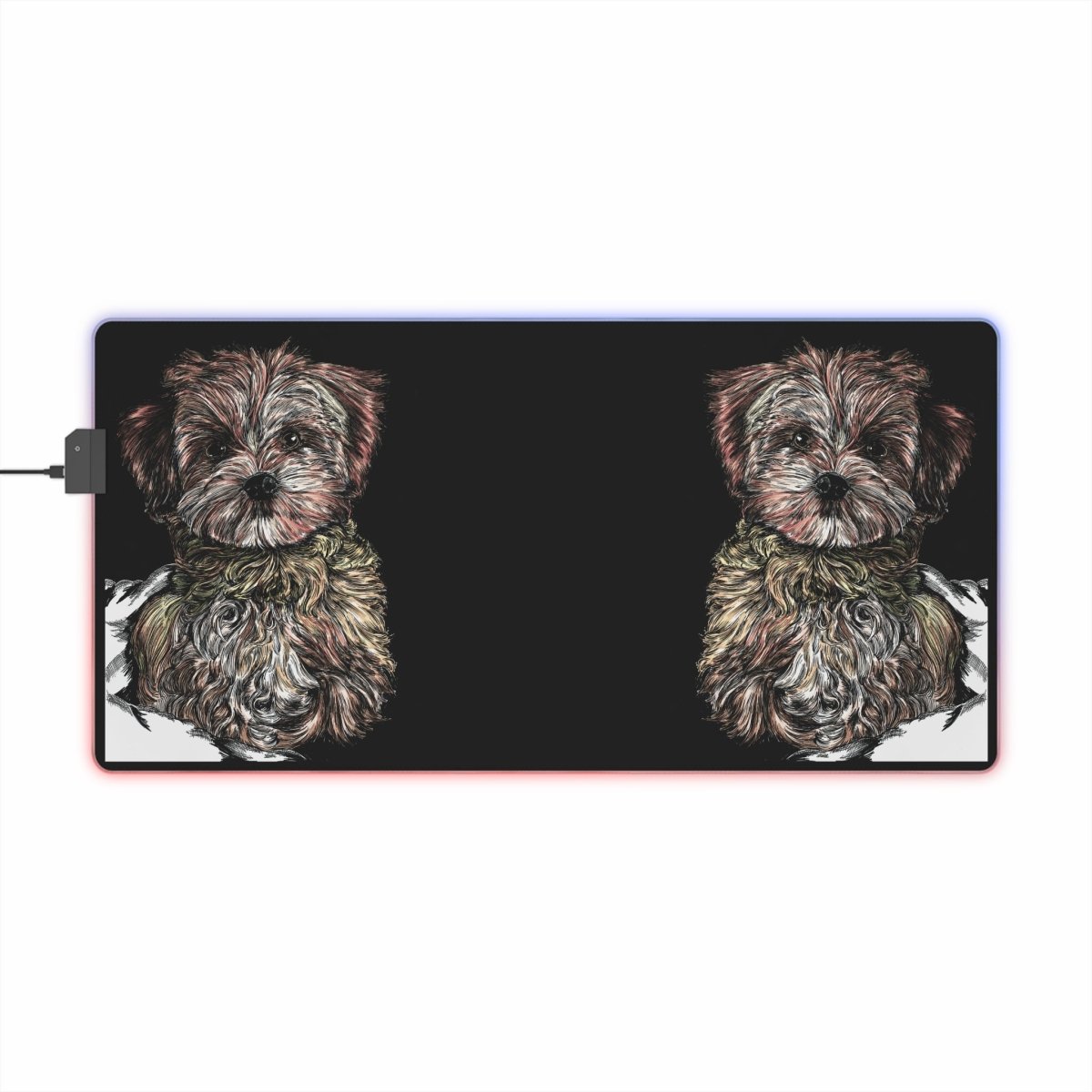 Cute Dog LED Gaming Mouse Pad - RGB Lighted Desk Mat - Curran Artworks