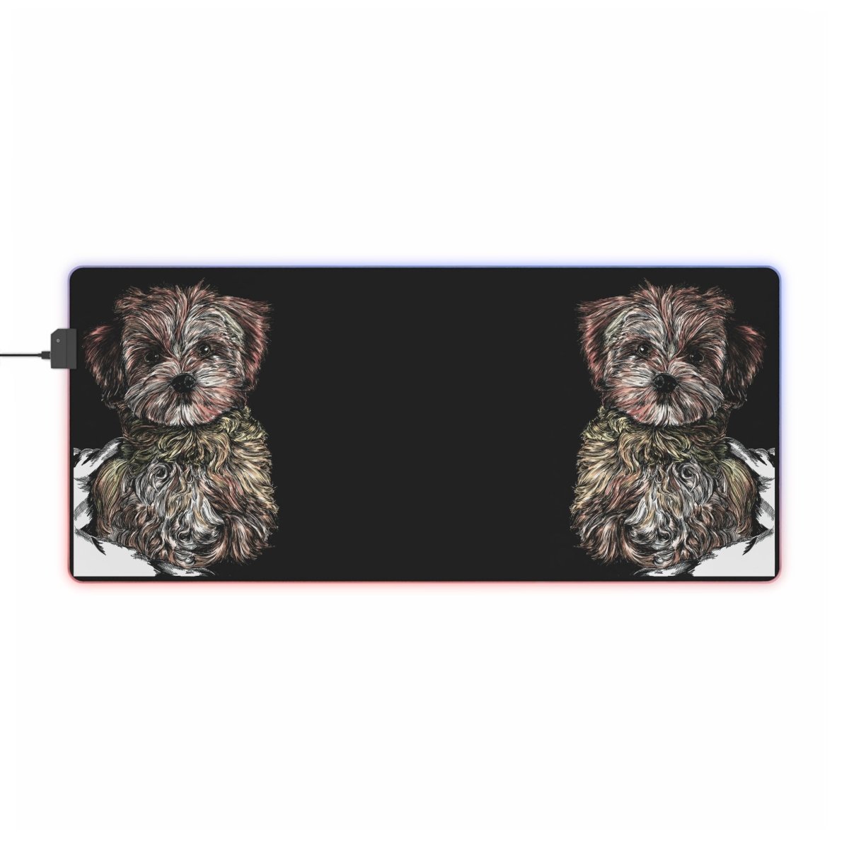 Cute Dog LED Gaming Mouse Pad - RGB Lighted Desk Mat - Curran Artworks