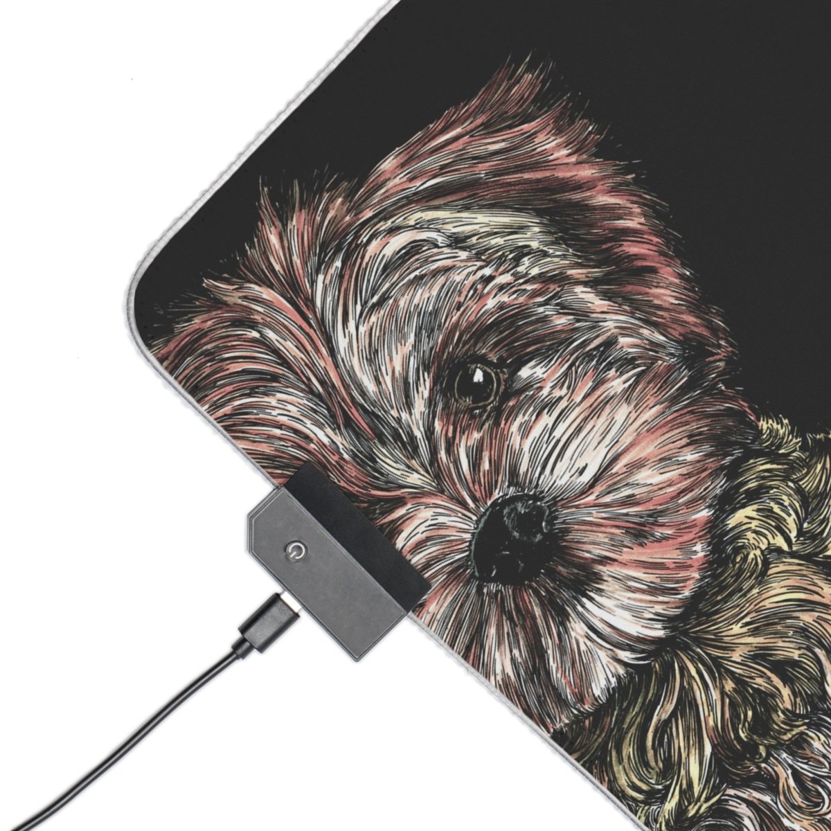 Cute Dog LED Gaming Mouse Pad - RGB Lighted Desk Mat - Curran Artworks