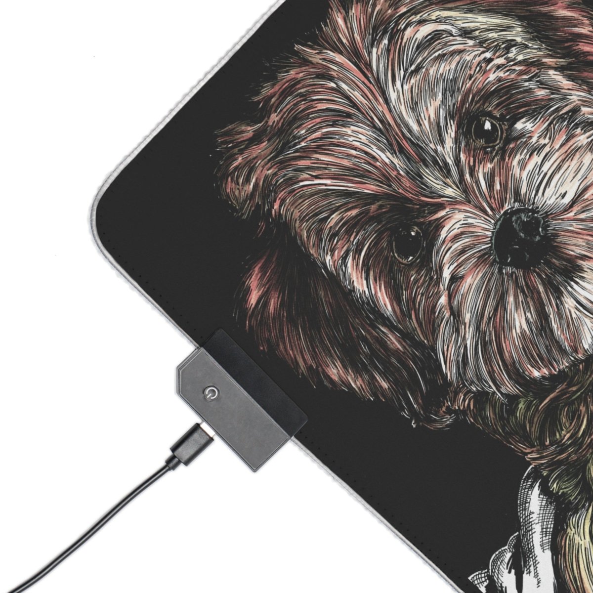 Cute Dog LED Gaming Mouse Pad - RGB Lighted Desk Mat - Curran Artworks