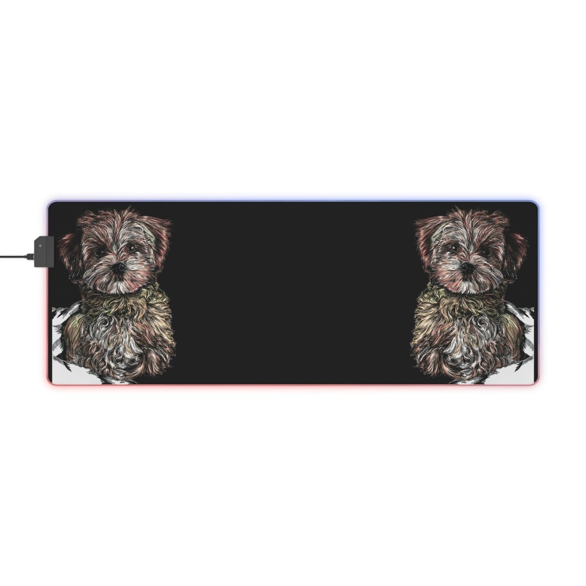 Cute Dog LED Gaming Mouse Pad - RGB Lighted Desk Mat - Curran Artworks
