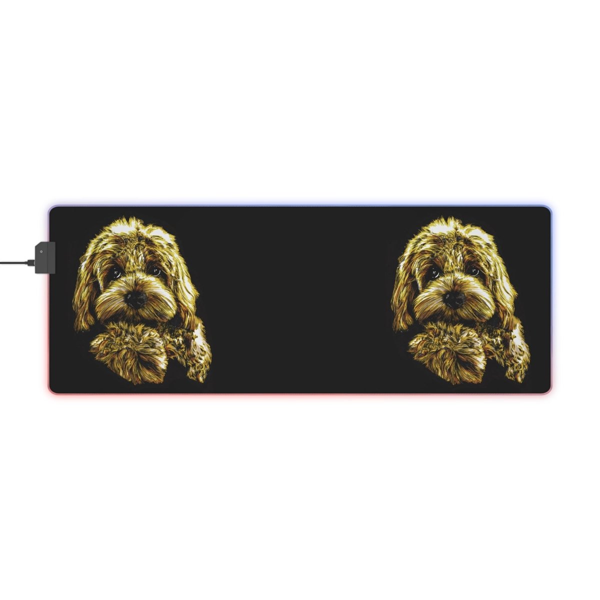 Cute Goldendoodle LED Gaming Mouse Pad - Dog Design for Gamers - Curran Artworks