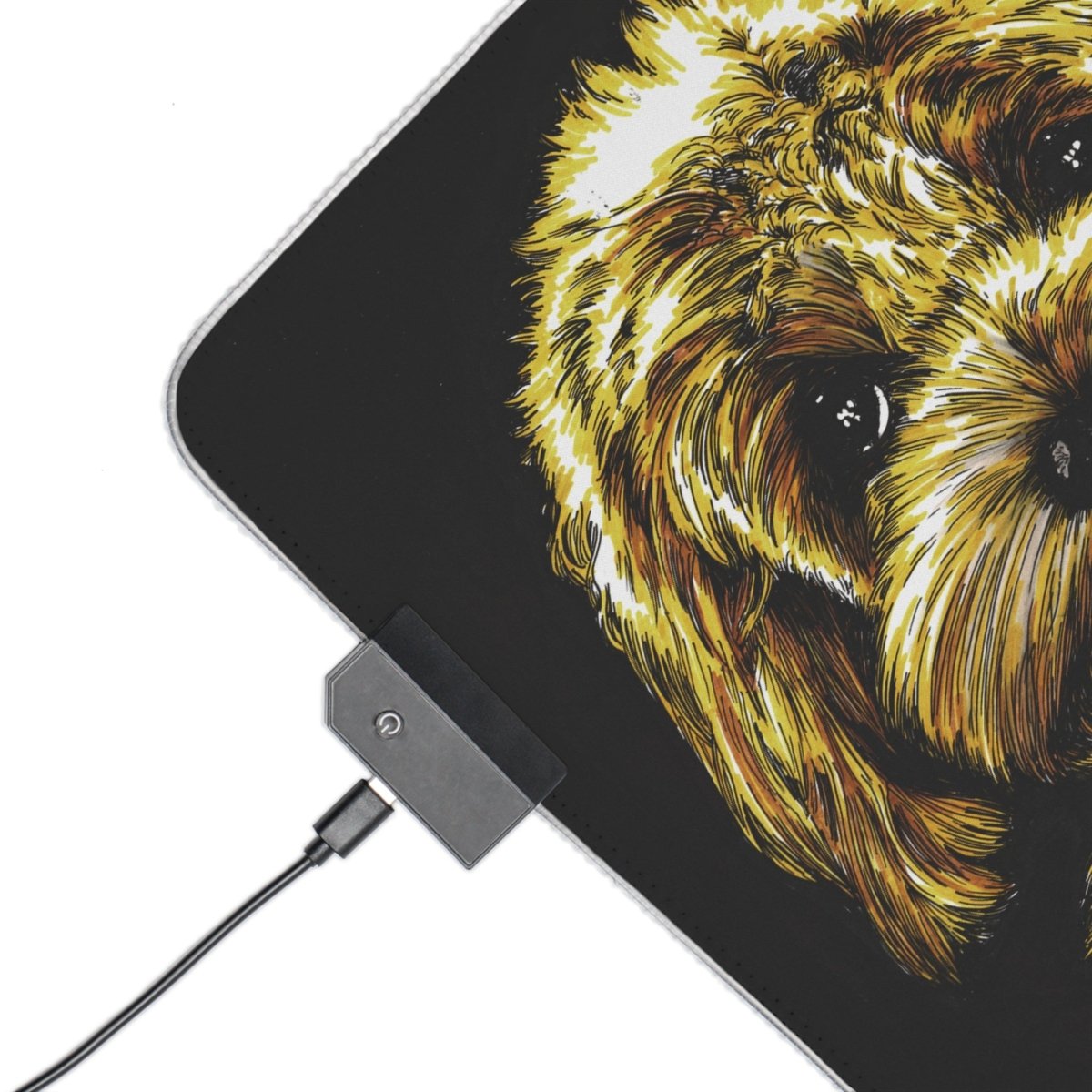 Cute Goldendoodle LED Gaming Mouse Pad - Dog Design for Gamers - Curran Artworks