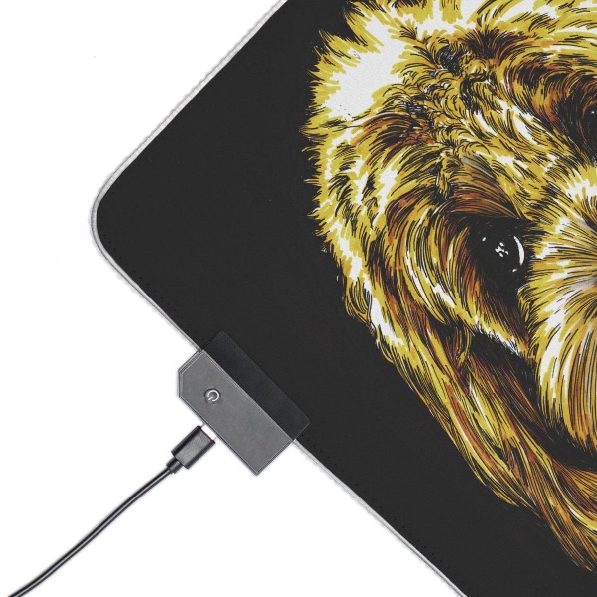 Cute Goldendoodle LED Gaming Mouse Pad - Dog Design for Gamers - Curran Artworks