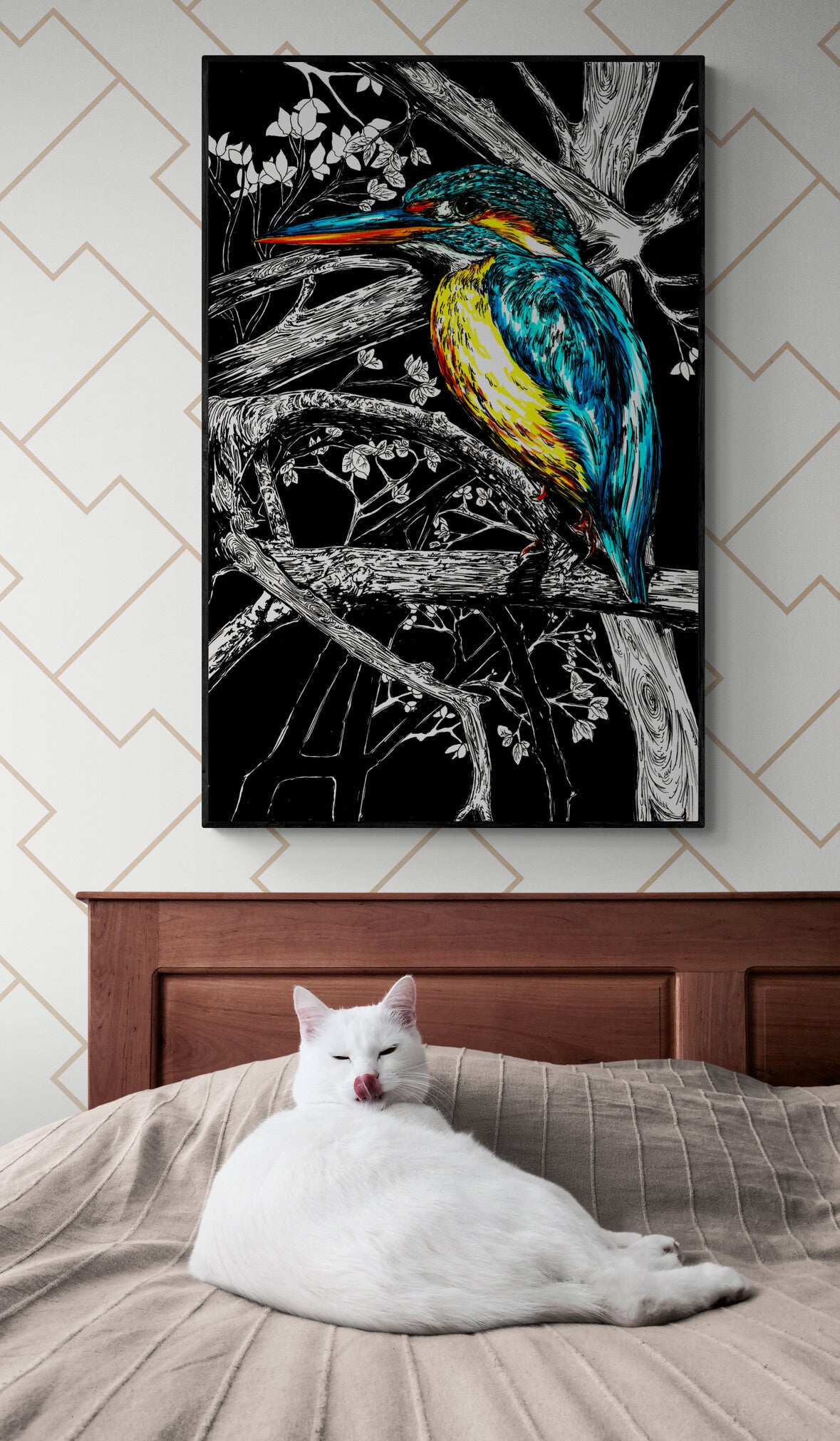 Kingfisher Exotic Bird Wall Art Poster Print