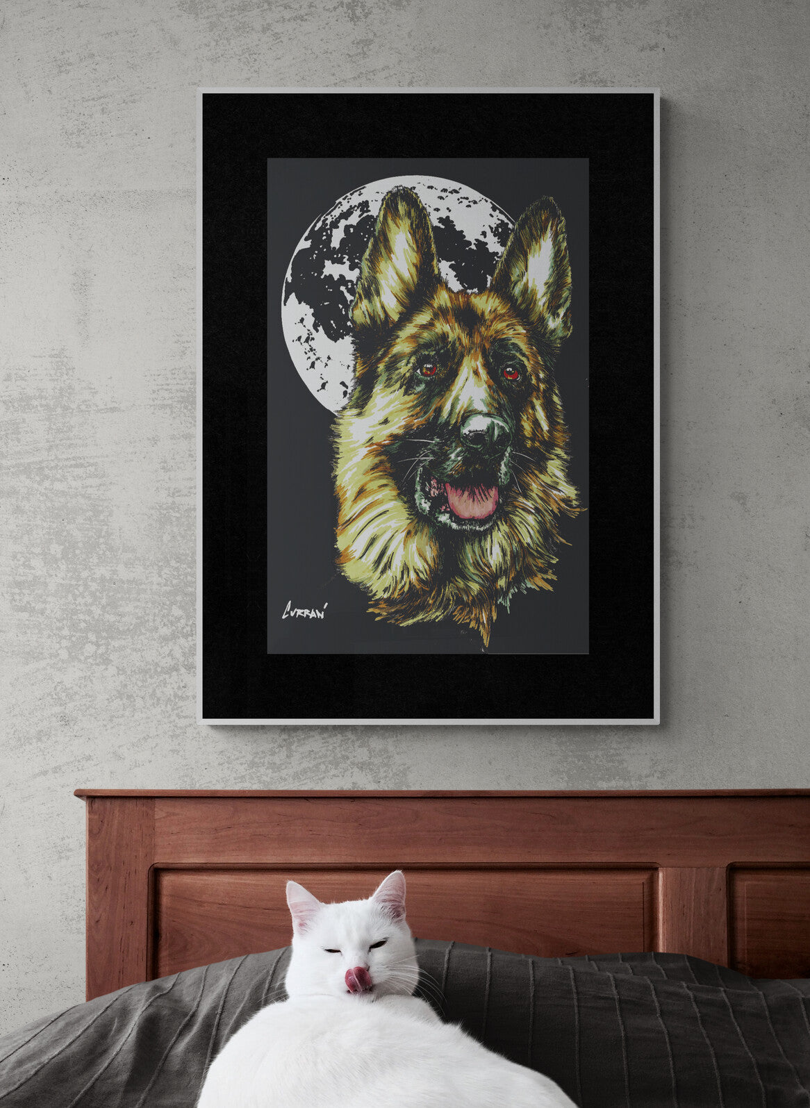 German Sheppard Hand Drawn Wall Art Poster