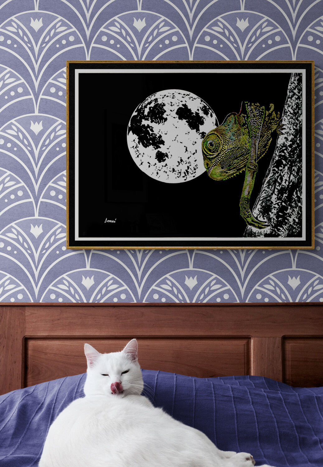 Chameleon Original Hand Drawn Wall Art Poster