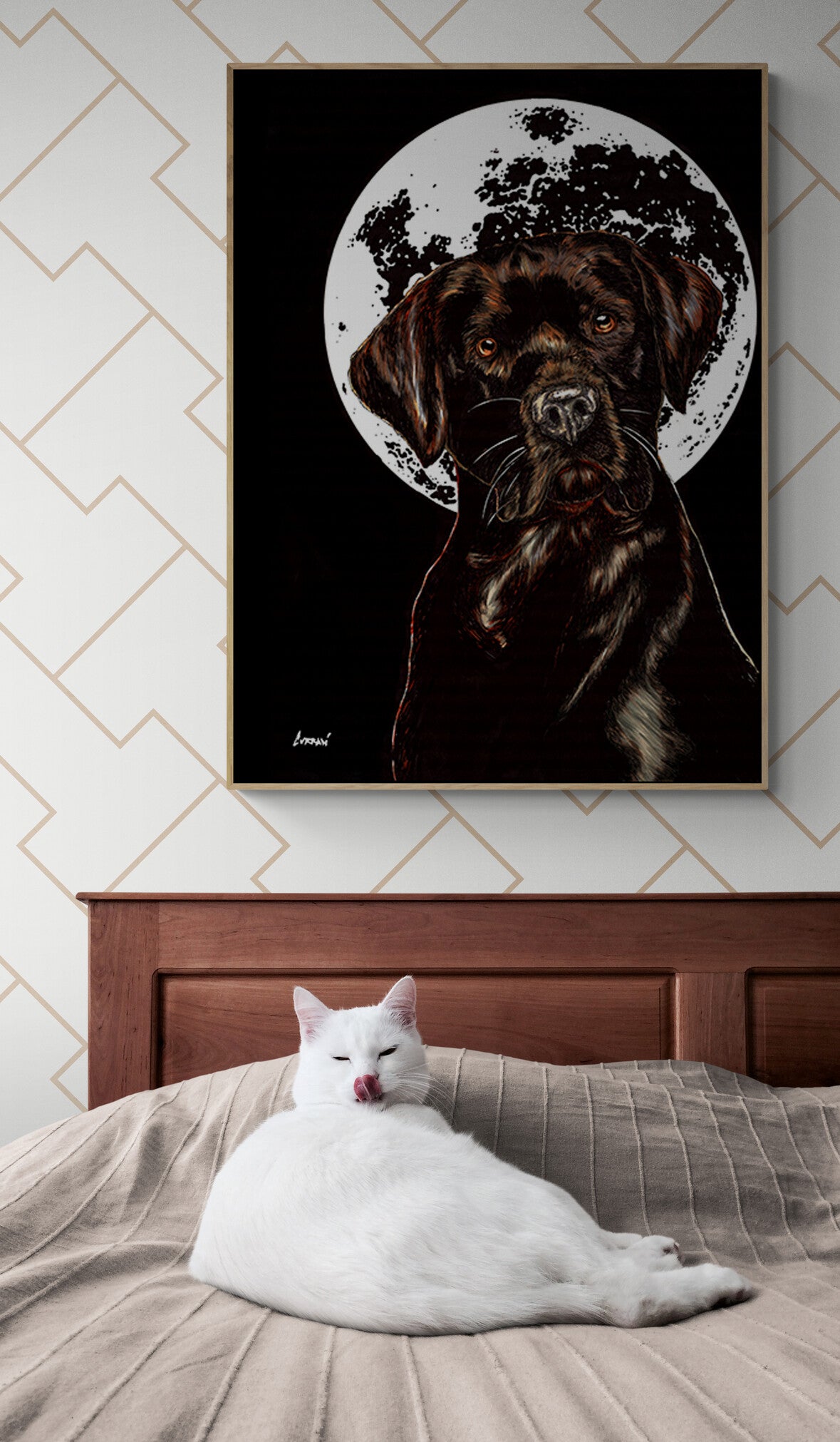 Chocolate Lab Original Hand Drawn Wall Art Poster
