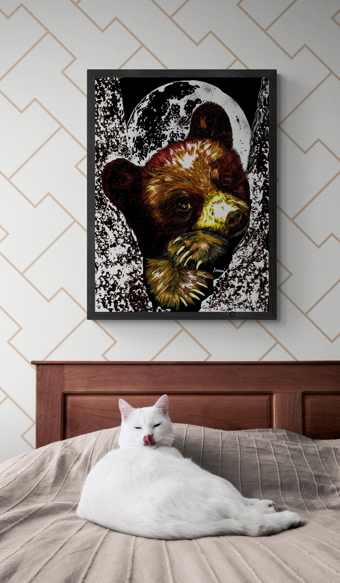 Brown Bear Cub Original hand drawn Wall Art Poster