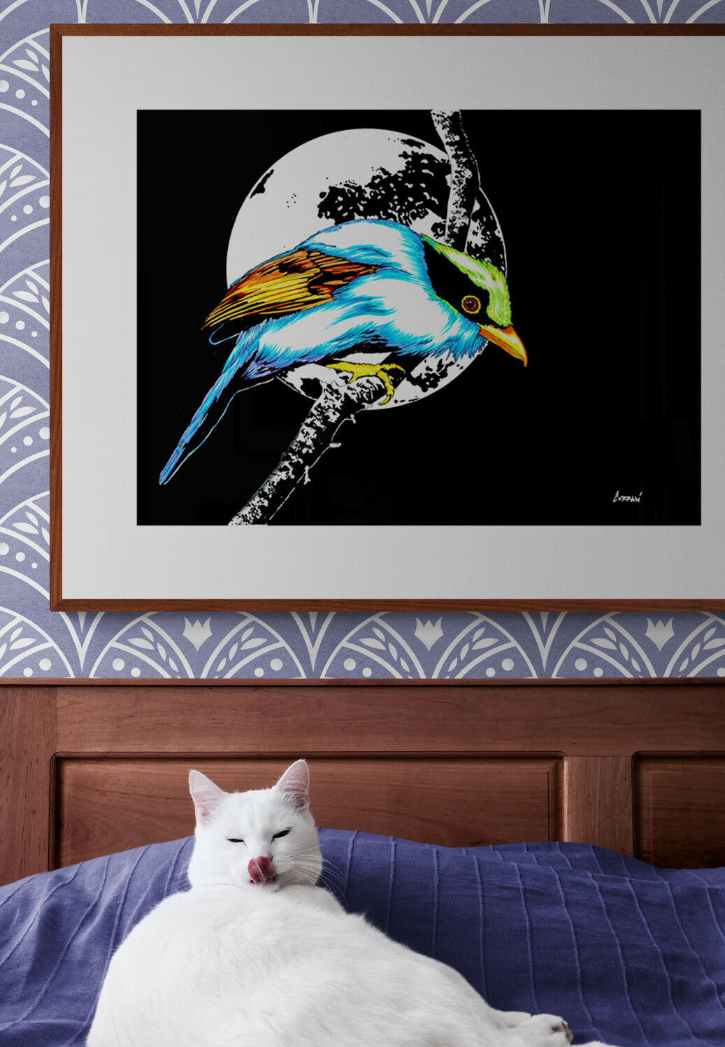 Exotic Bird Original Hand Drawn Wall Art Poster