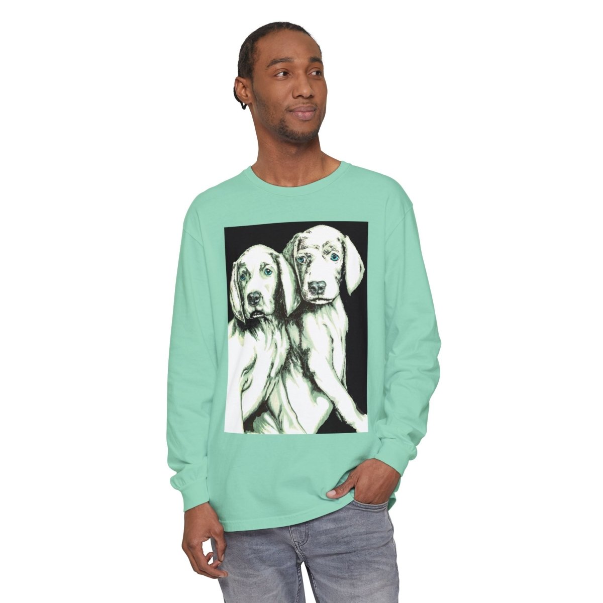 Dog Lover's Long Sleeve T-Shirt - Cute Puppy Illustration - Perfect Gift - Curran Artworks