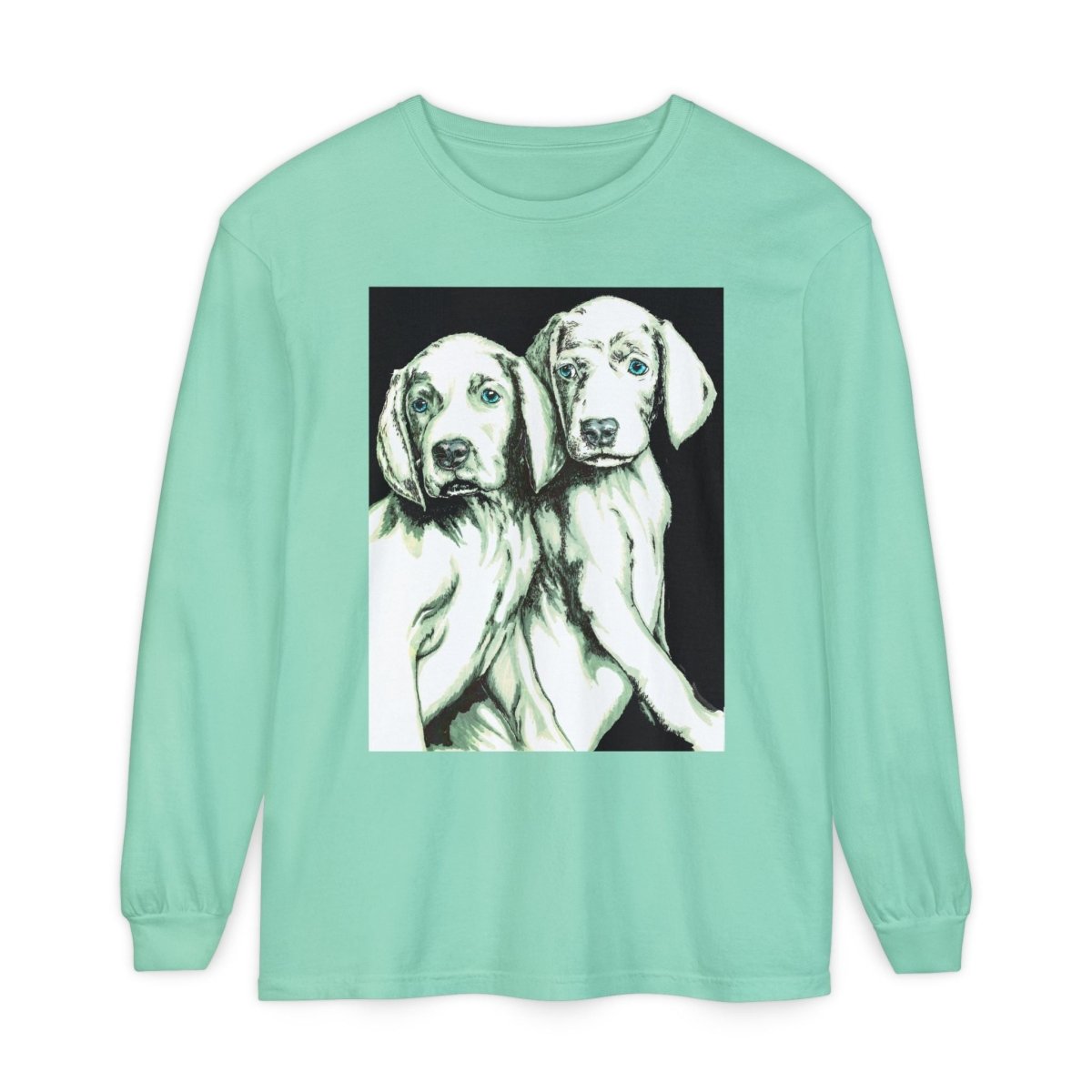 Dog Lover's Long Sleeve T-Shirt - Cute Puppy Illustration - Perfect Gift - Curran Artworks