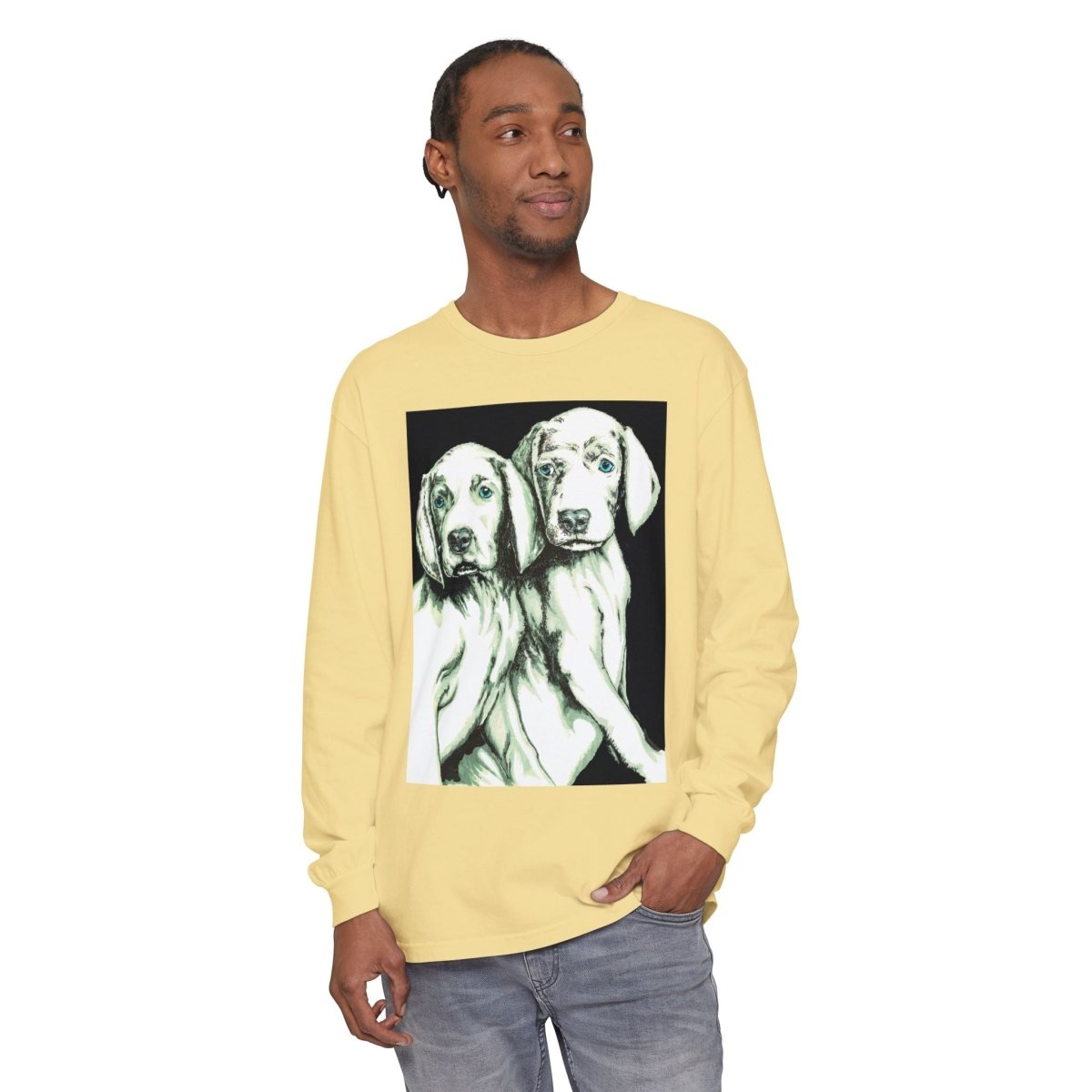 Dog Lover's Long Sleeve T-Shirt - Cute Puppy Illustration - Perfect Gift - Curran Artworks