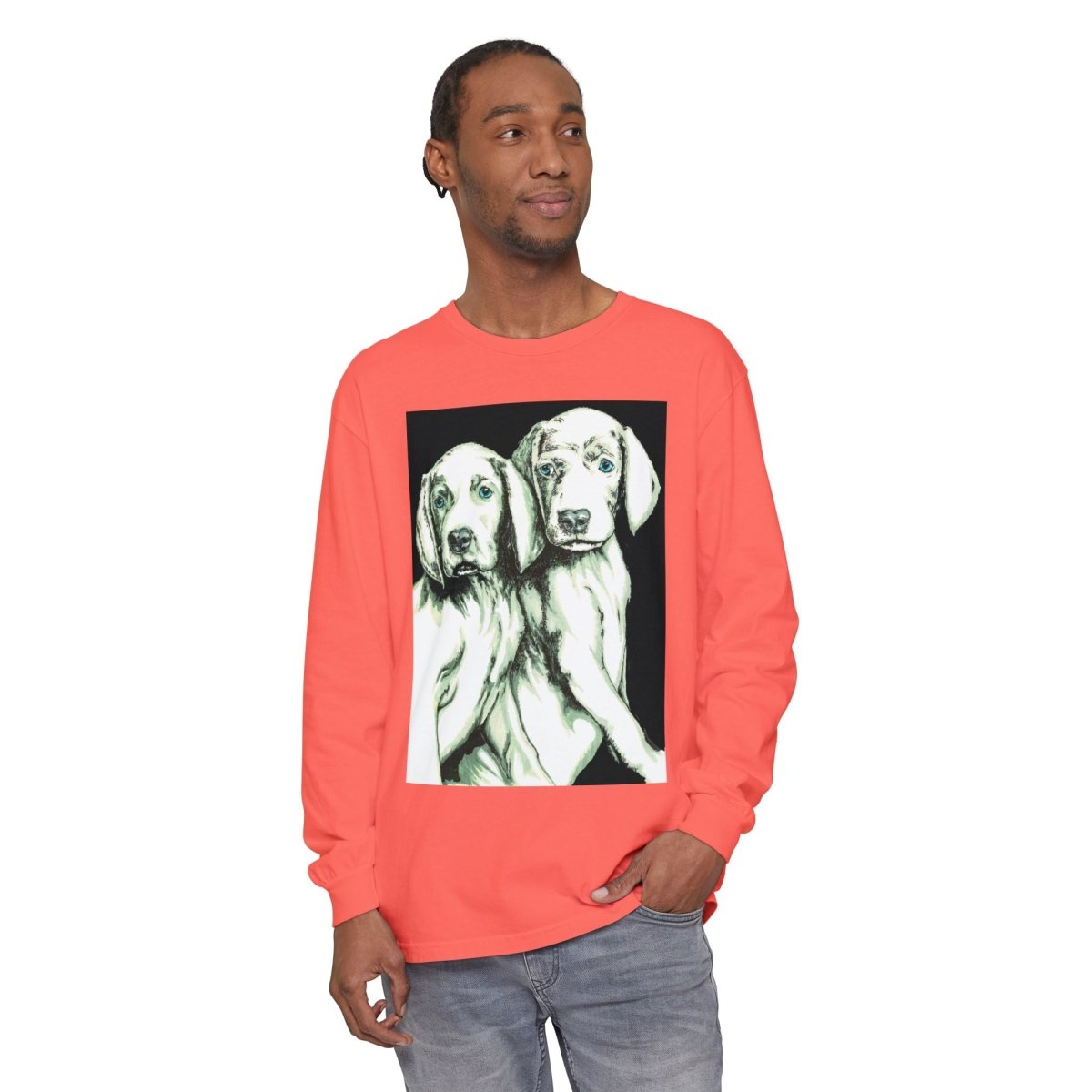 Dog Lover's Long Sleeve T-Shirt - Cute Puppy Illustration - Perfect Gift - Curran Artworks