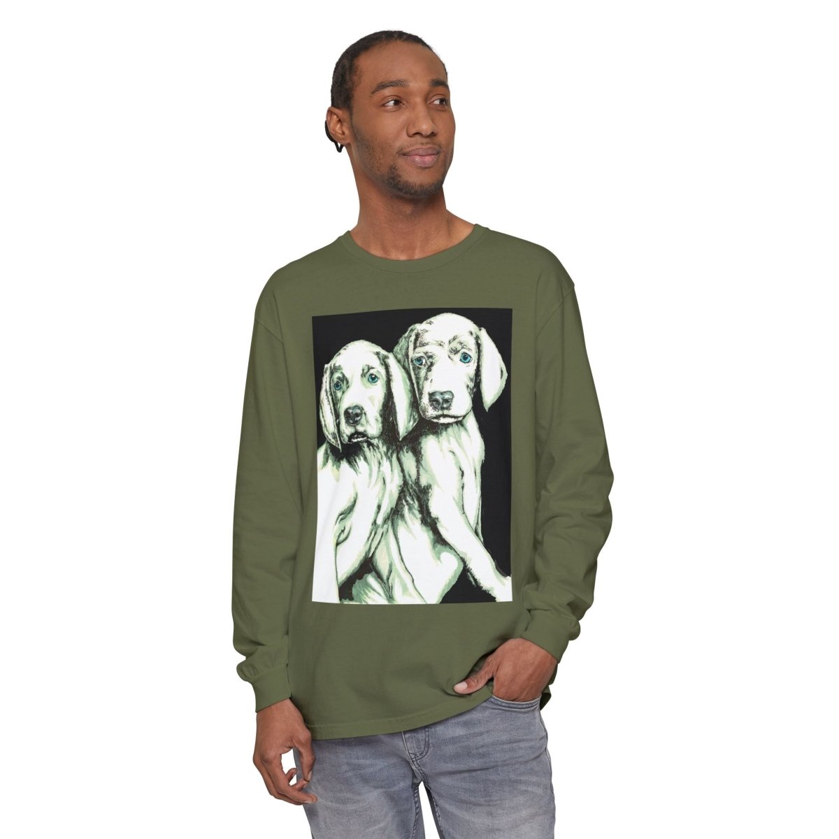 Dog Lover's Long Sleeve T-Shirt - Cute Puppy Illustration - Perfect Gift - Curran Artworks