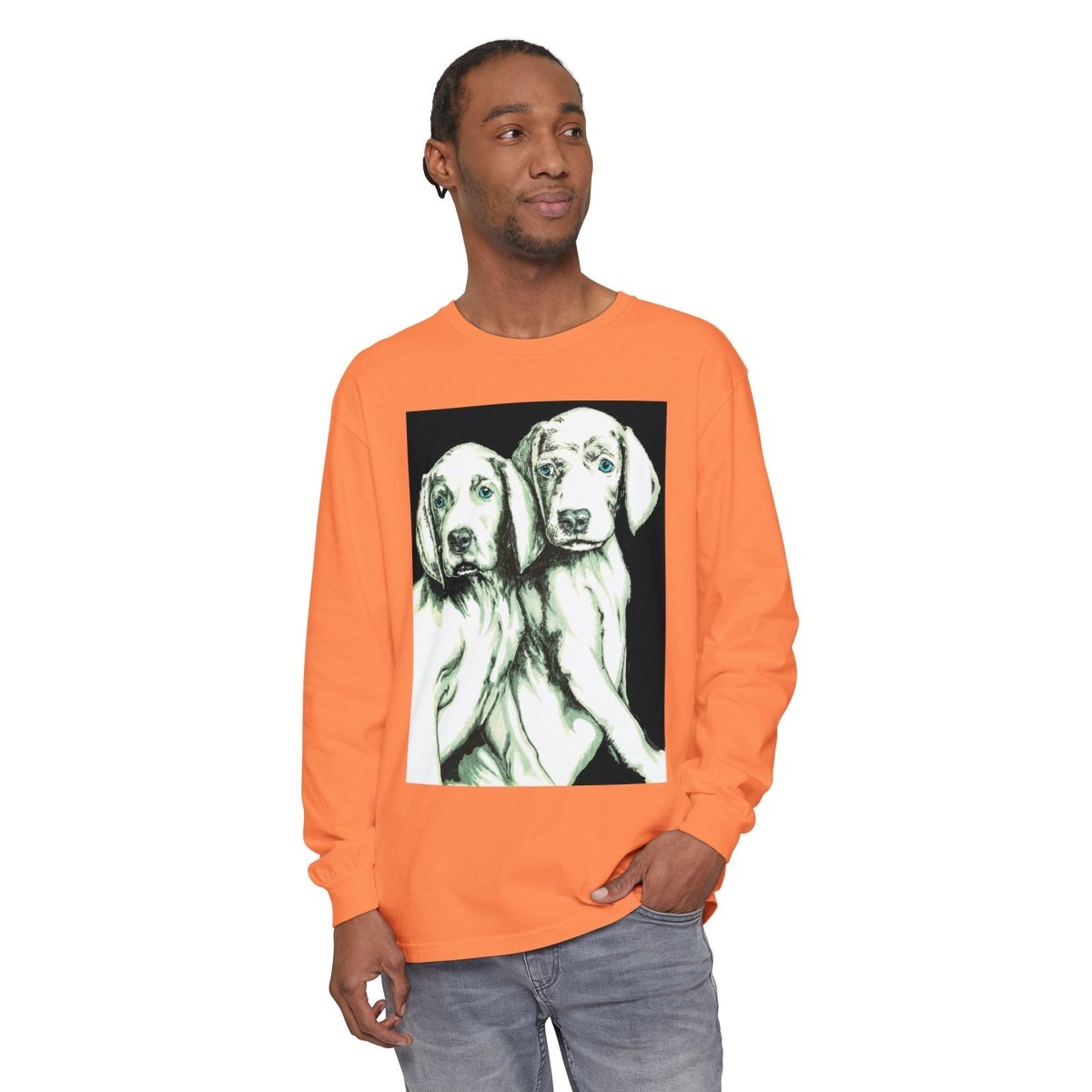 Dog Lover's Long Sleeve T-Shirt - Cute Puppy Illustration - Perfect Gift - Curran Artworks