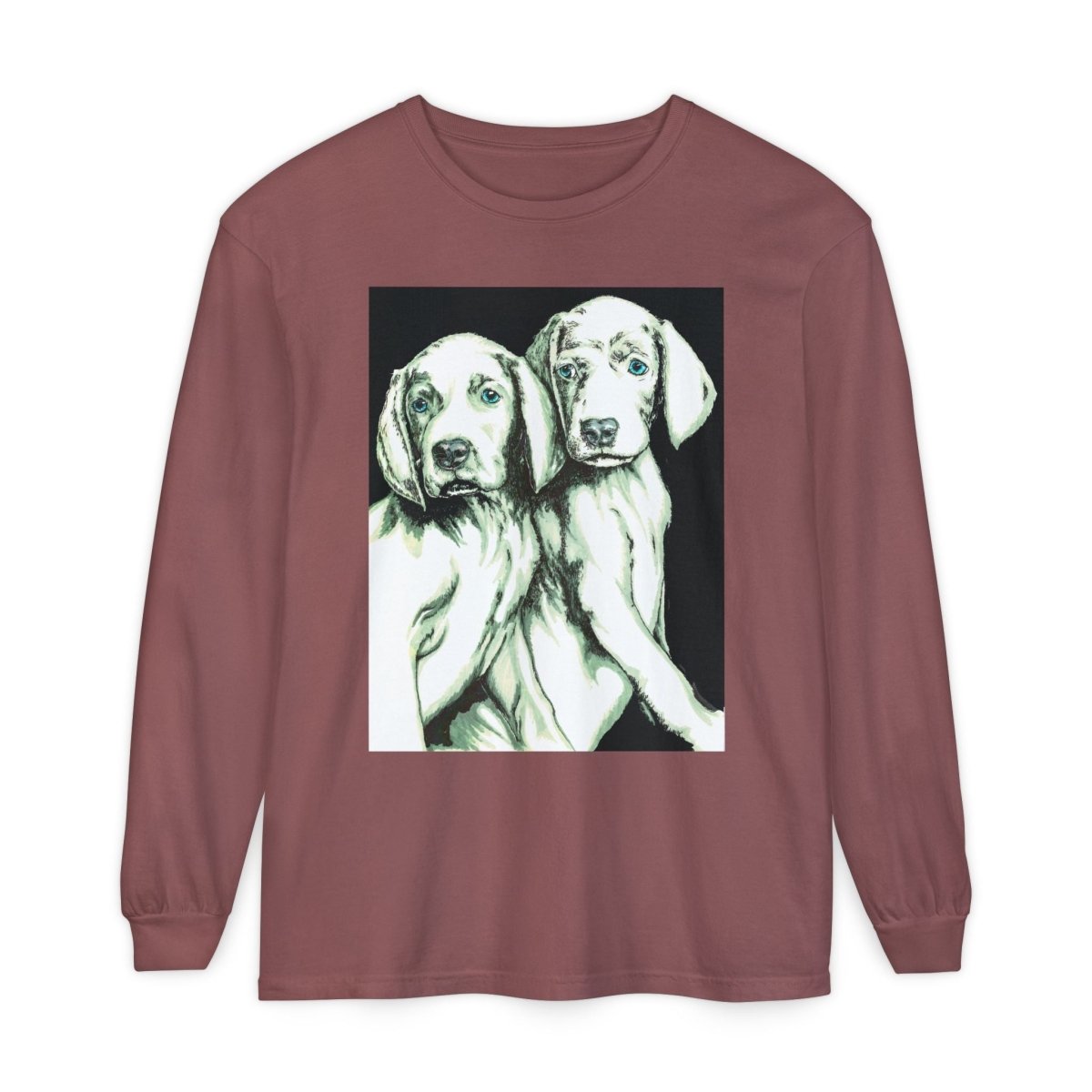 Dog Lover's Long Sleeve T-Shirt - Cute Puppy Illustration - Perfect Gift - Curran Artworks