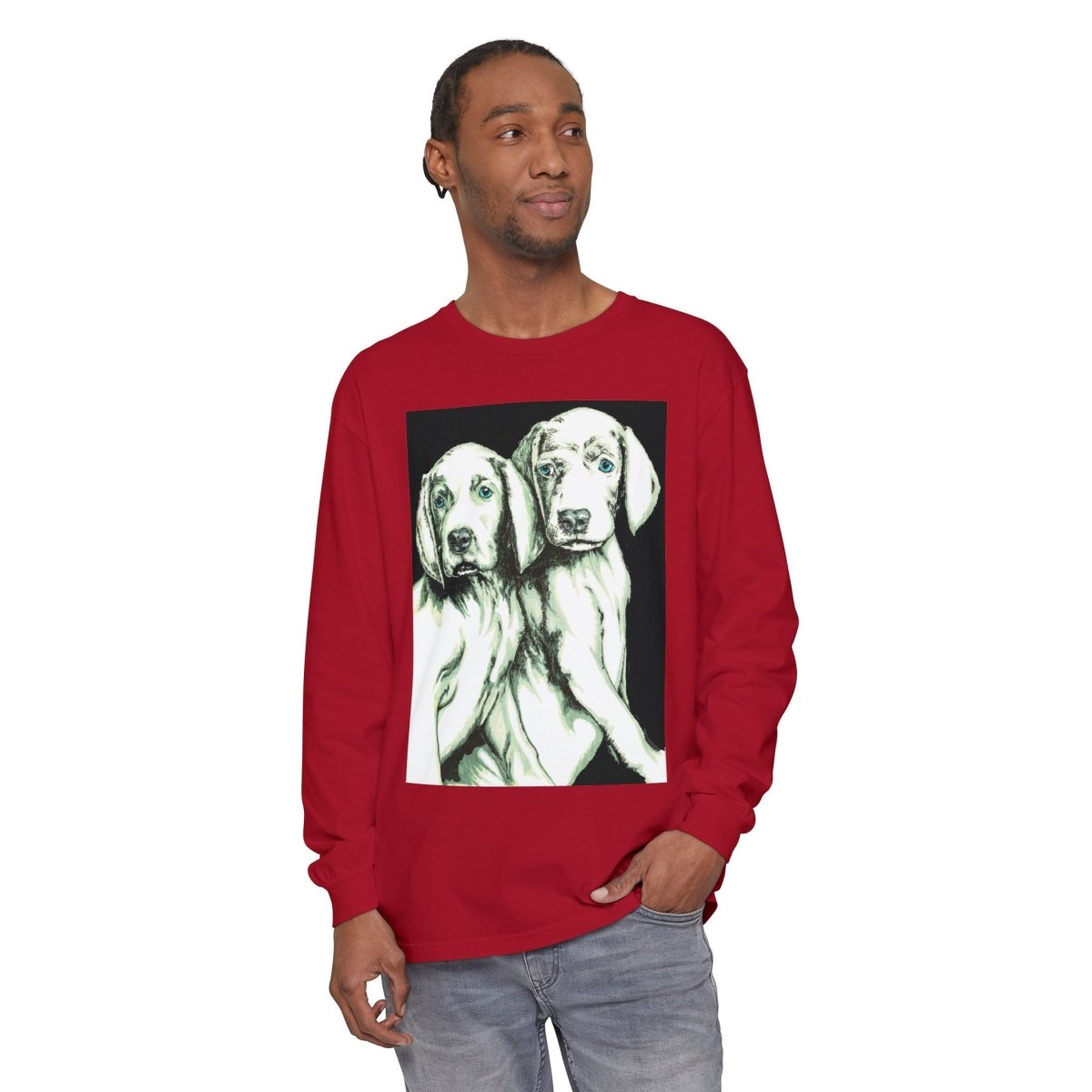 Dog Lover's Long Sleeve T-Shirt - Cute Puppy Illustration - Perfect Gift - Curran Artworks
