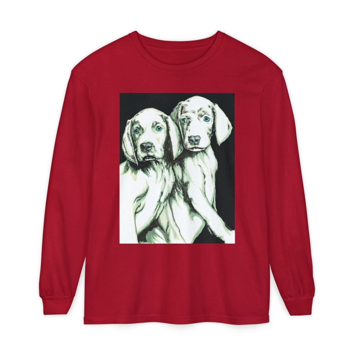 Dog Lover's Long Sleeve T-Shirt - Cute Puppy Illustration - Perfect Gift - Curran Artworks