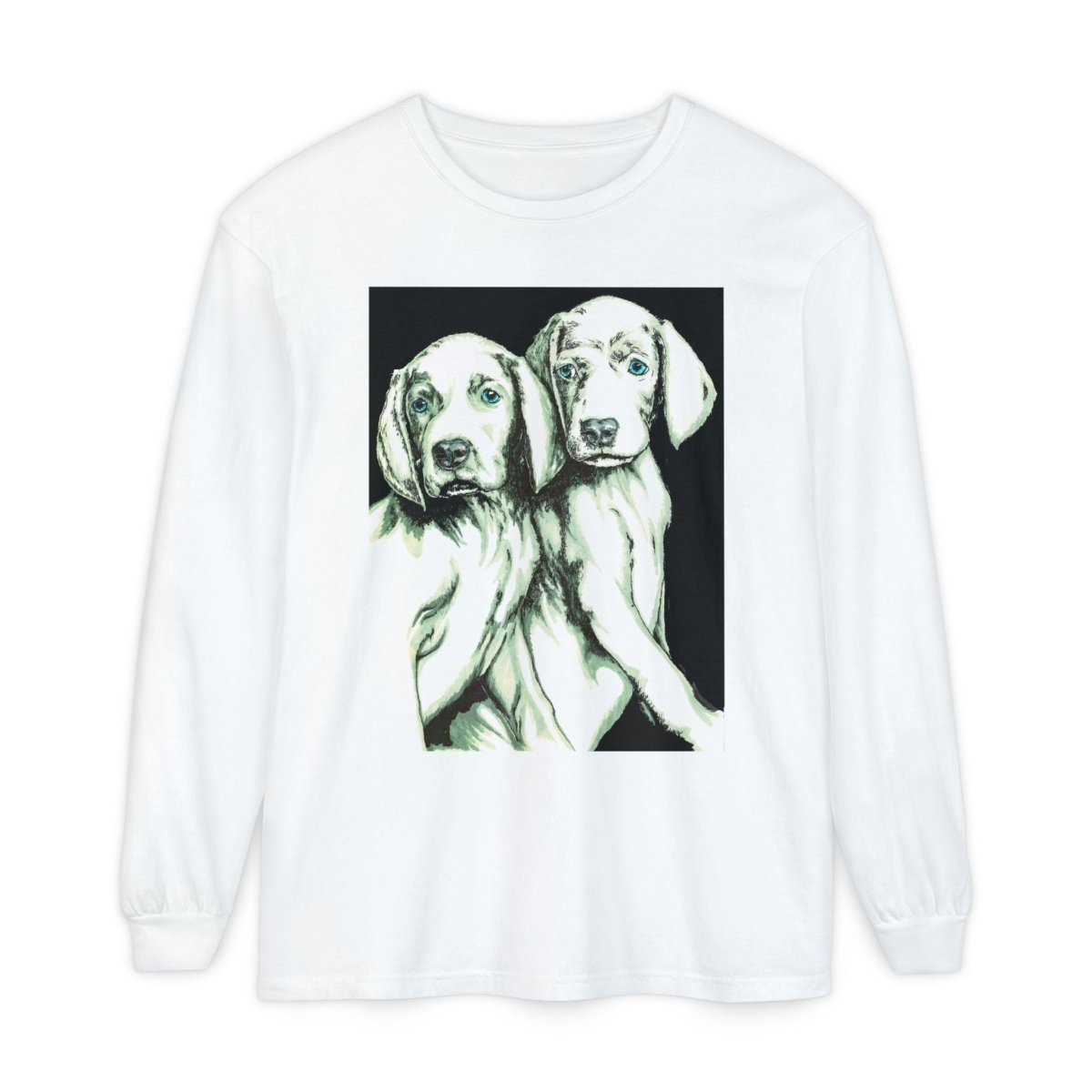 Dog Lover's Long Sleeve T-Shirt - Cute Puppy Illustration - Perfect Gift - Curran Artworks