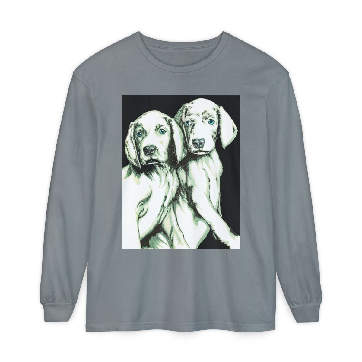 Dog Lover's Long Sleeve T-Shirt - Cute Puppy Illustration - Perfect Gift - Curran Artworks