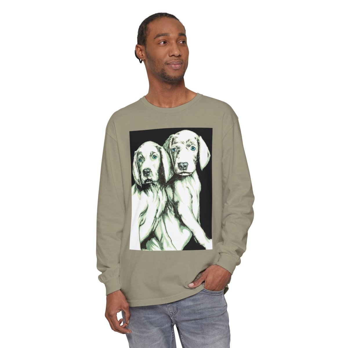 Dog Lover's Long Sleeve T-Shirt - Cute Puppy Illustration - Perfect Gift - Curran Artworks