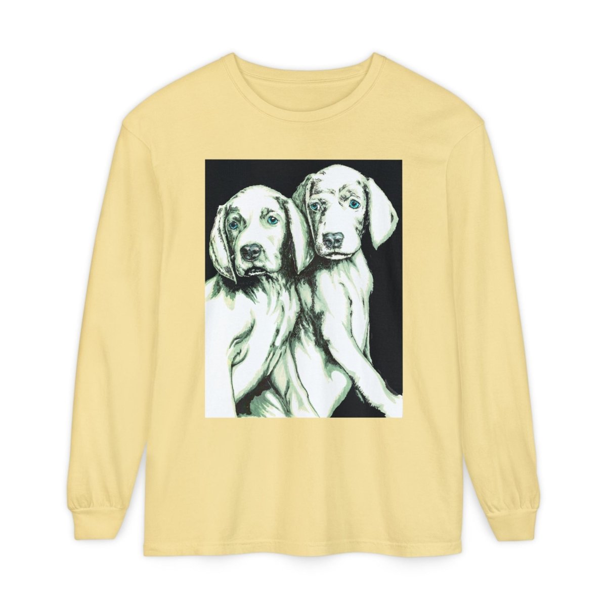 Dog Lover's Long Sleeve T-Shirt - Cute Puppy Illustration - Perfect Gift - Curran Artworks
