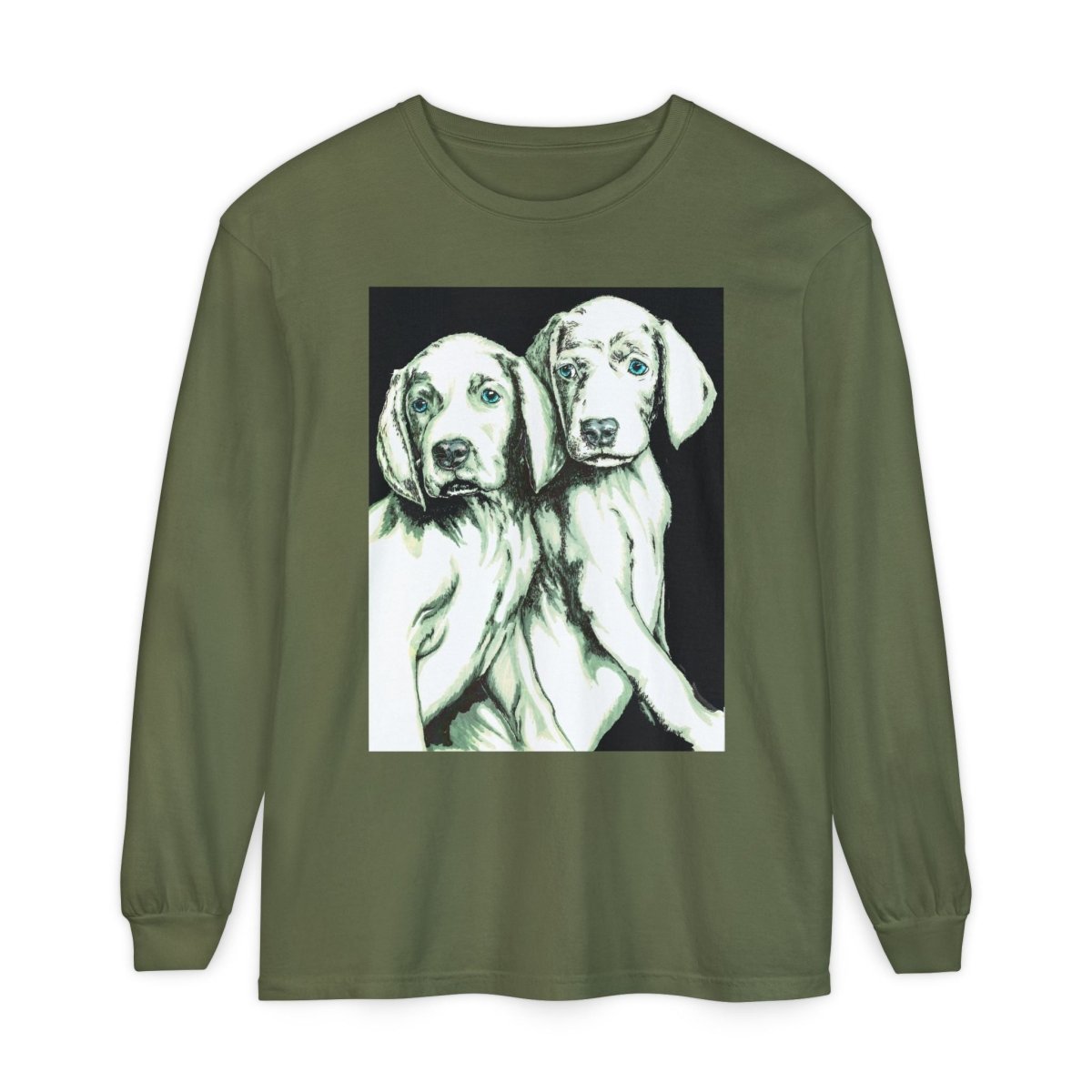 Dog Lover's Long Sleeve T-Shirt - Cute Puppy Illustration - Perfect Gift - Curran Artworks